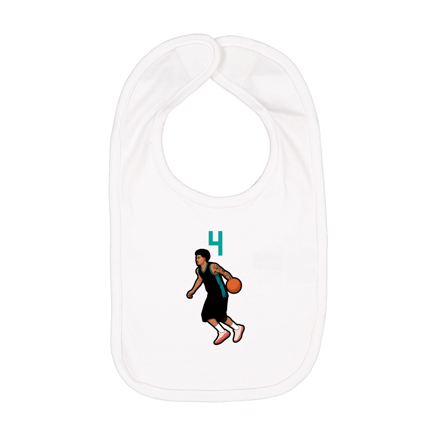 Infant Bib — Number Top in White