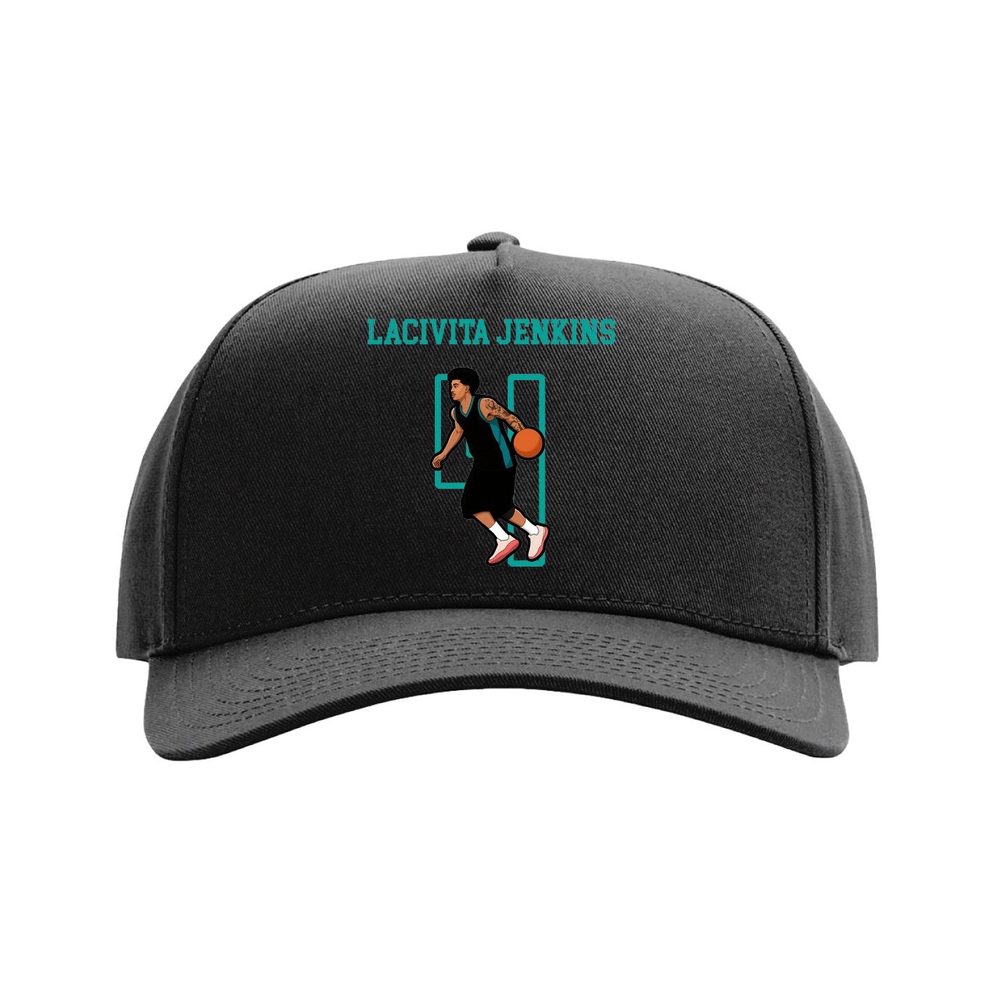 Full Fabric Five-Panel Champ Cap — Shirsey in Black