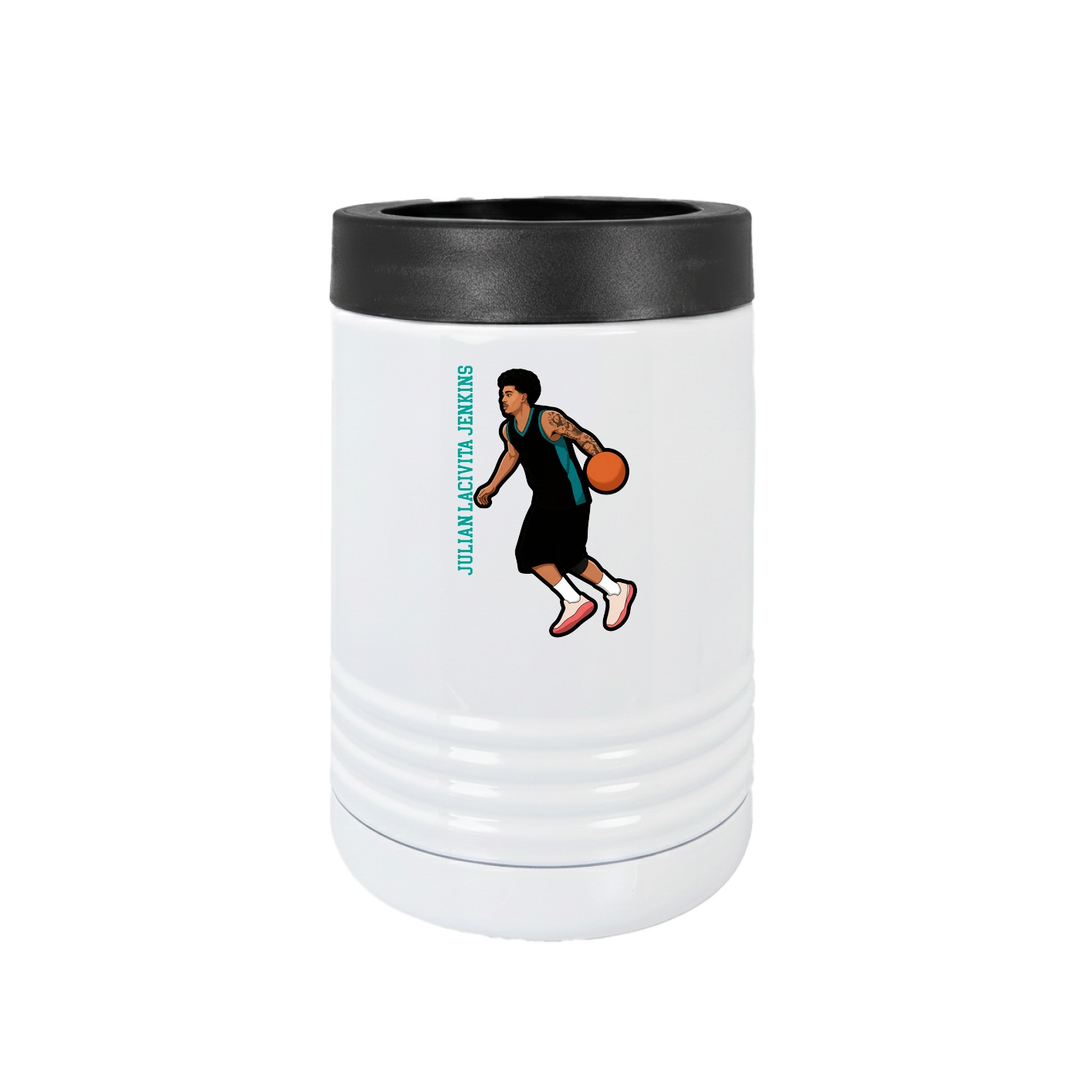 Beverage Holder — Name Vertical in White