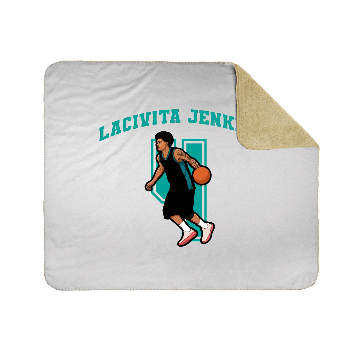 Throw Blanket — Number in White
