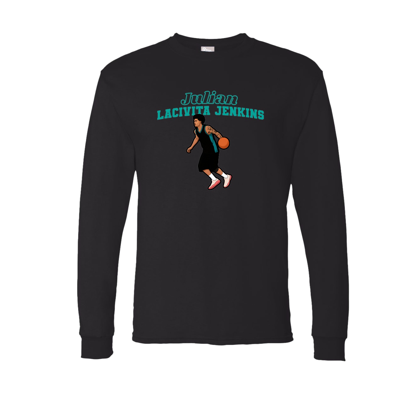 Long Sleeve Tee — Name Arch in Black
