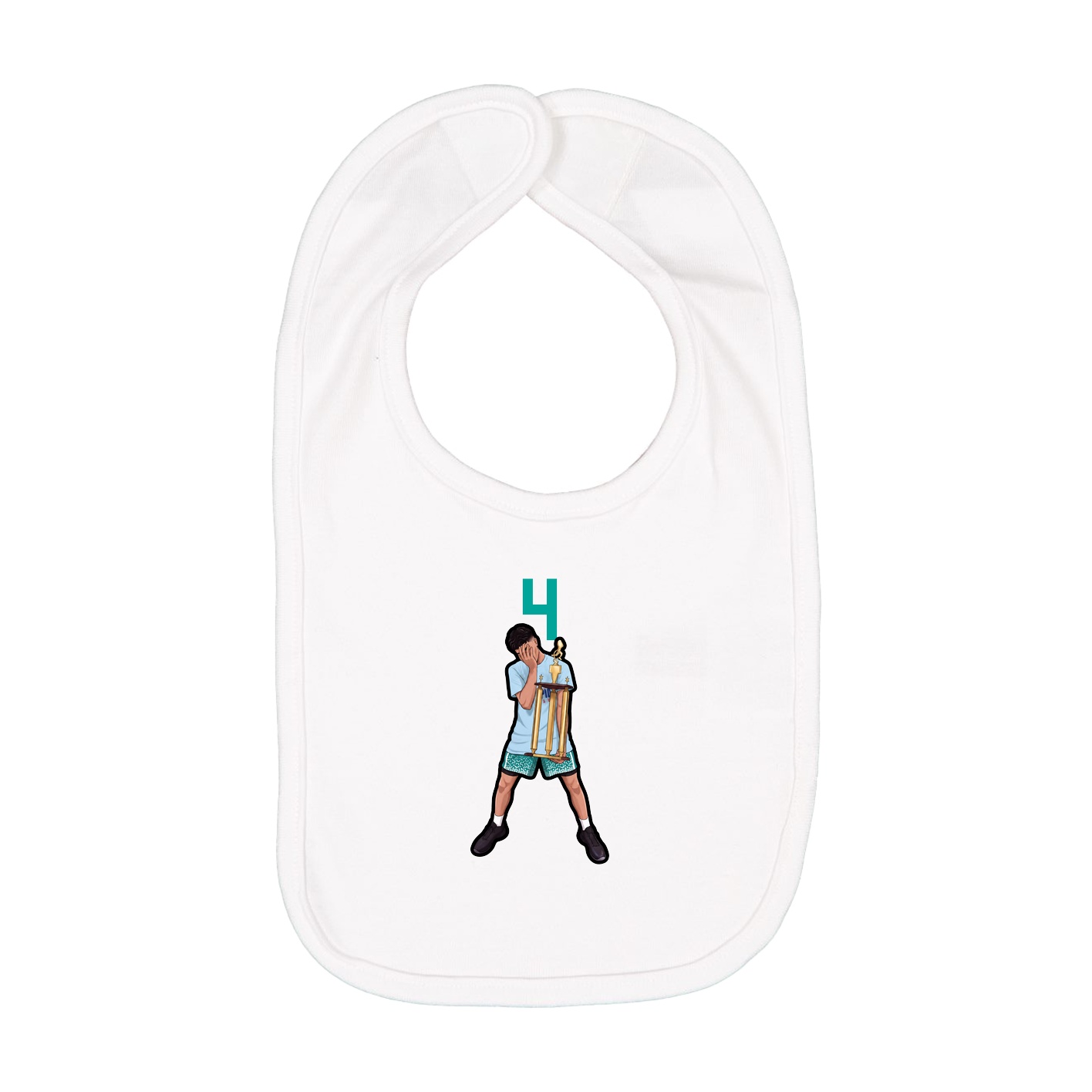 Infant Bib — Number Top in White