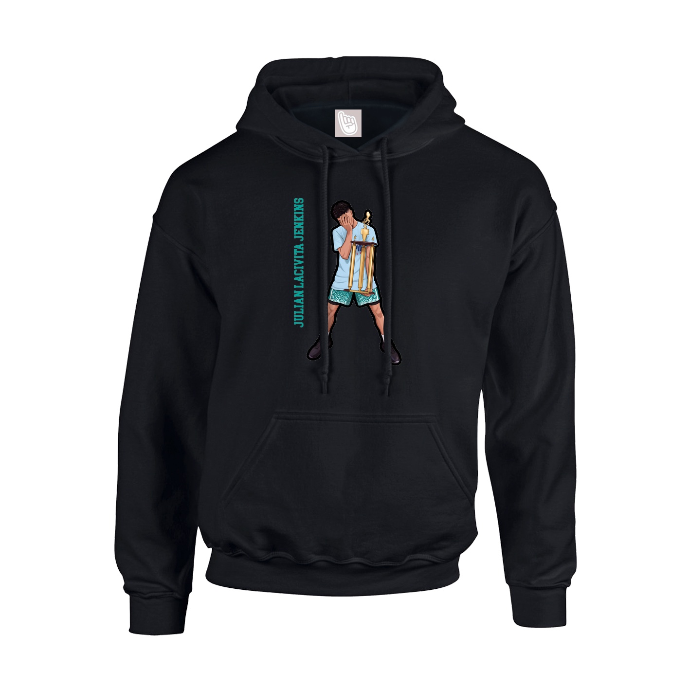 Hoodie — Name Vertical in Black