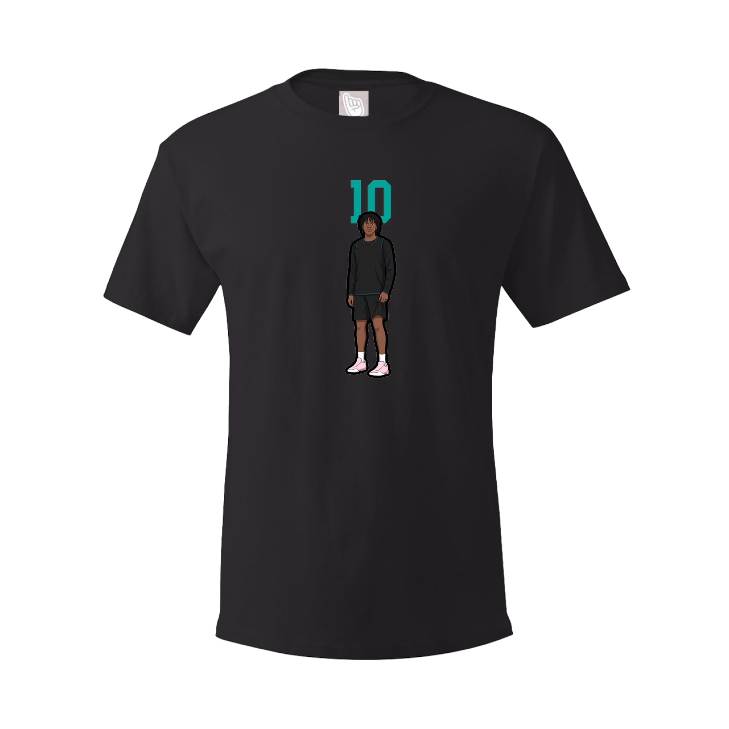 Youth Tee — Number Top in Black