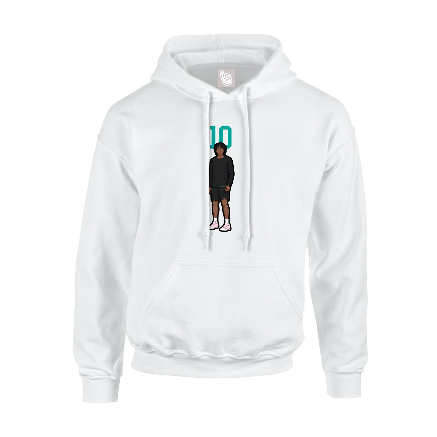 Hoodie — Number Top in White