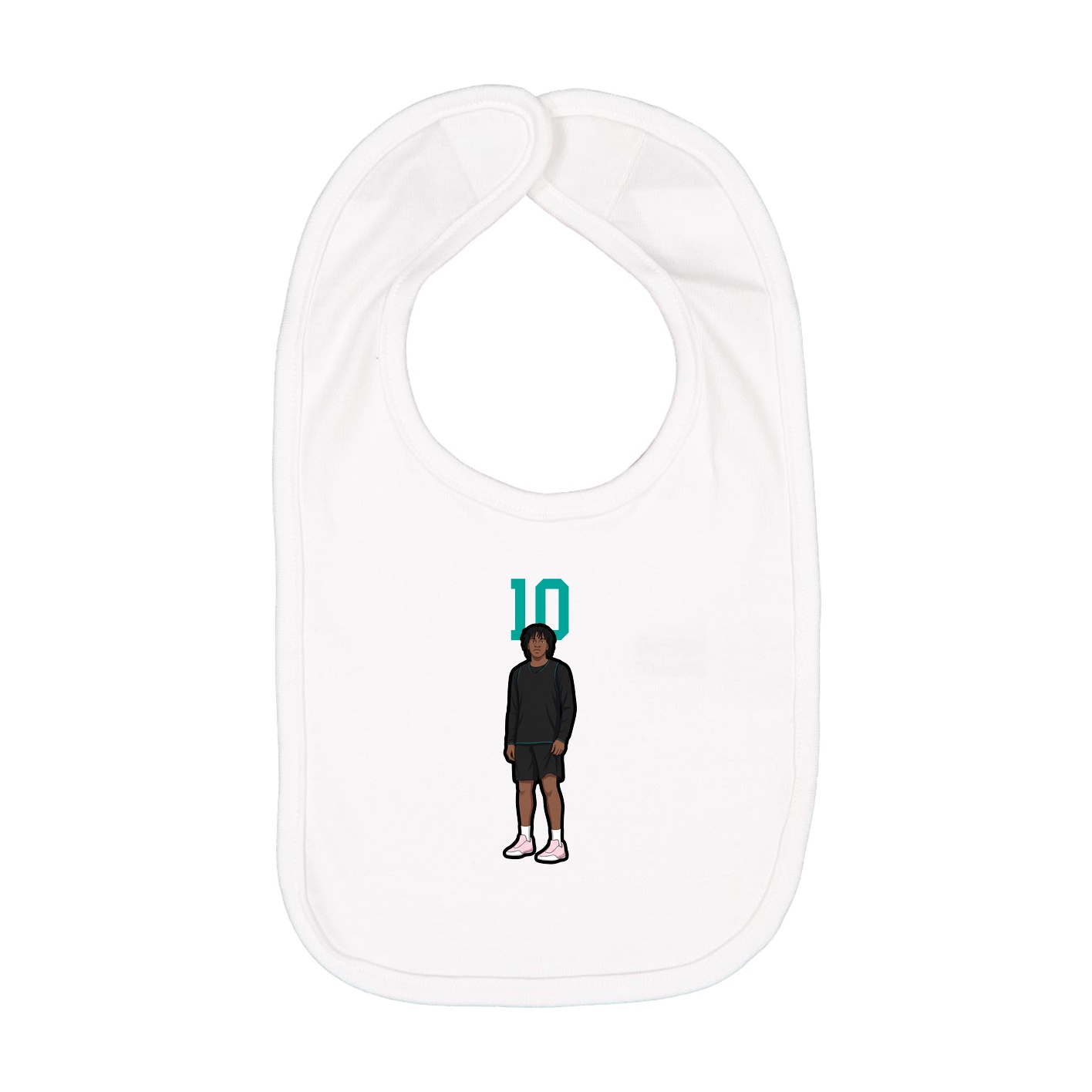 Infant Bib — Number Top in White