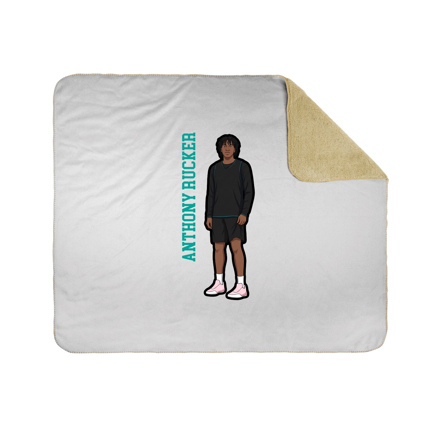 Throw Blanket — Name Vertical in White