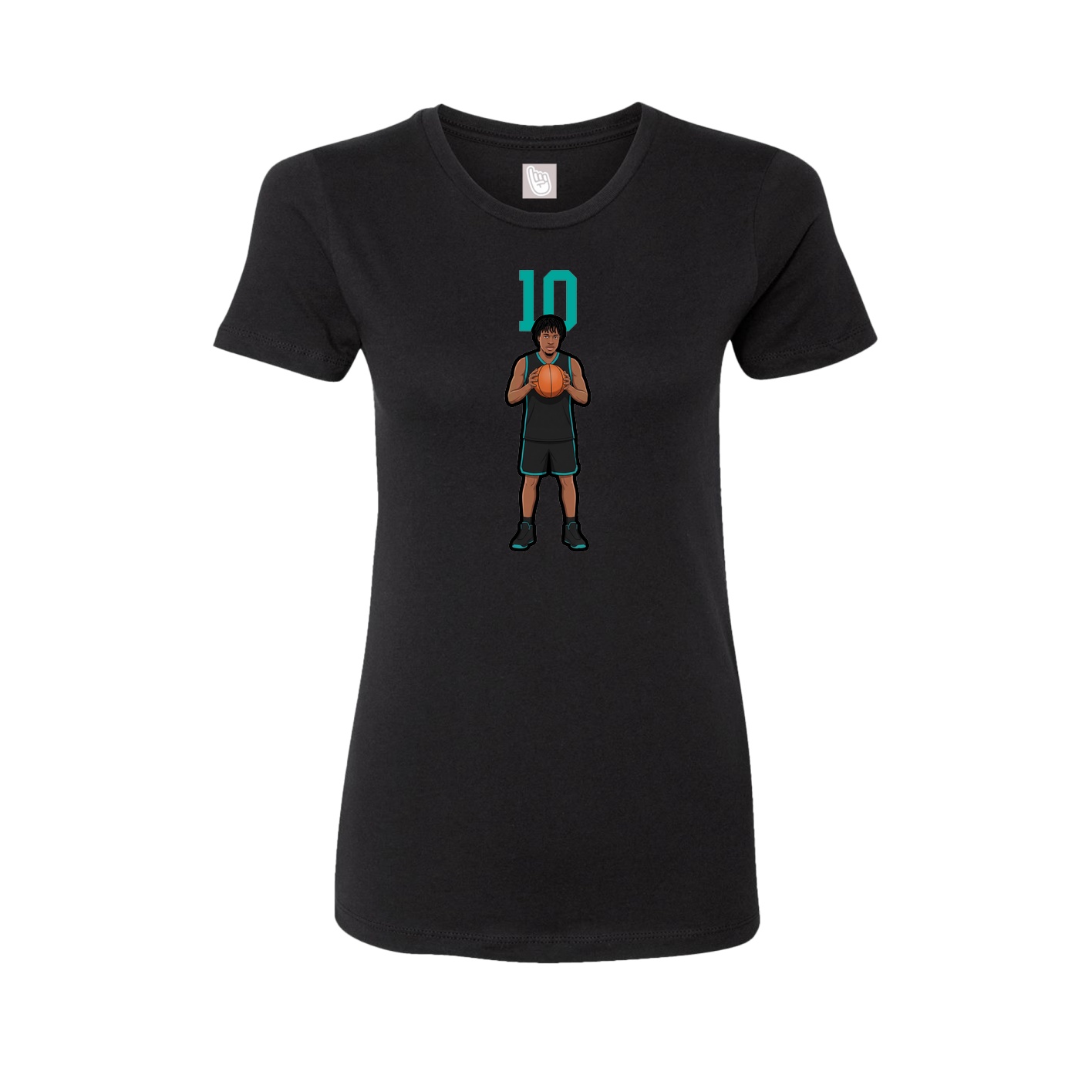 Fitted Women's Tee — Number Top in Black