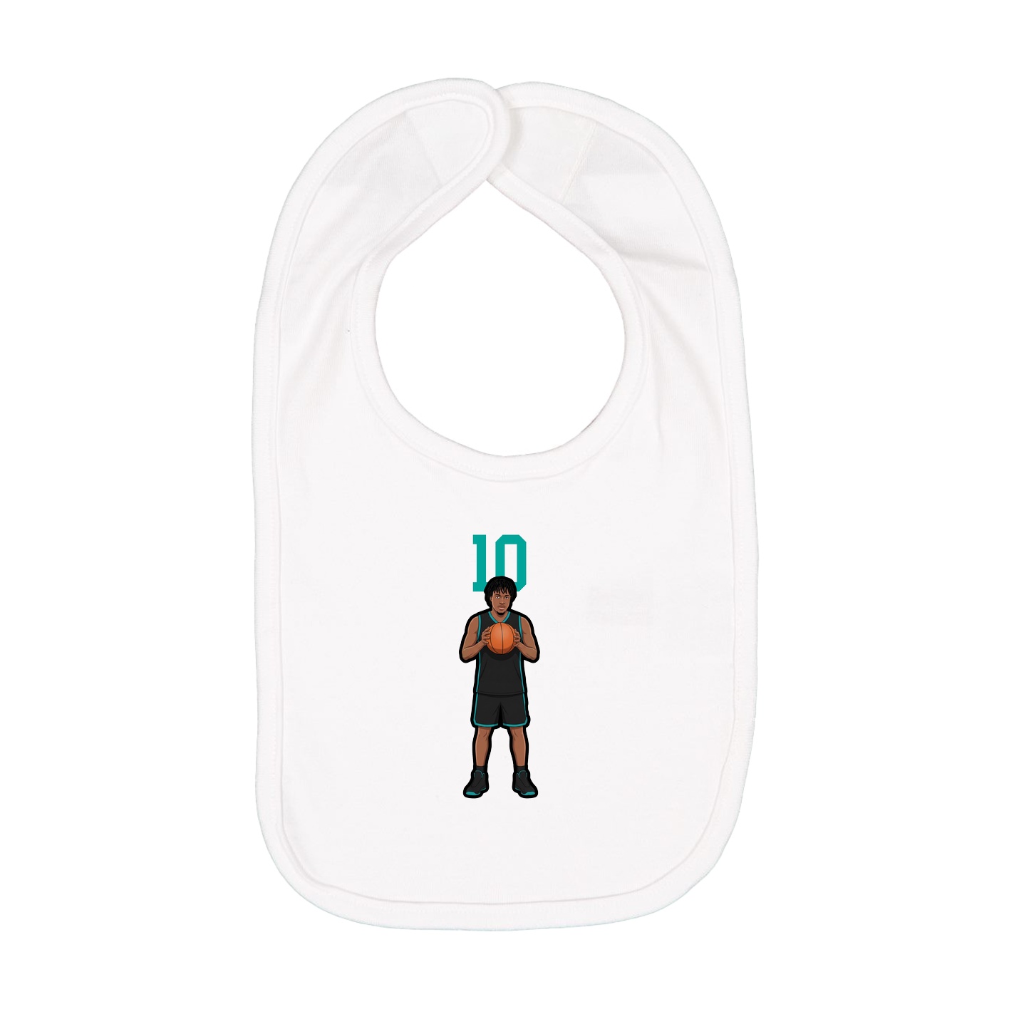 Infant Bib — Number Top in White