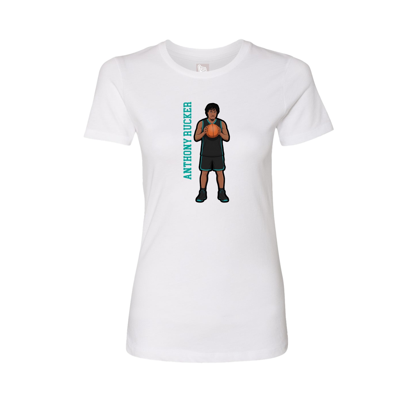 Fitted Women's Tee — Name Vertical in White