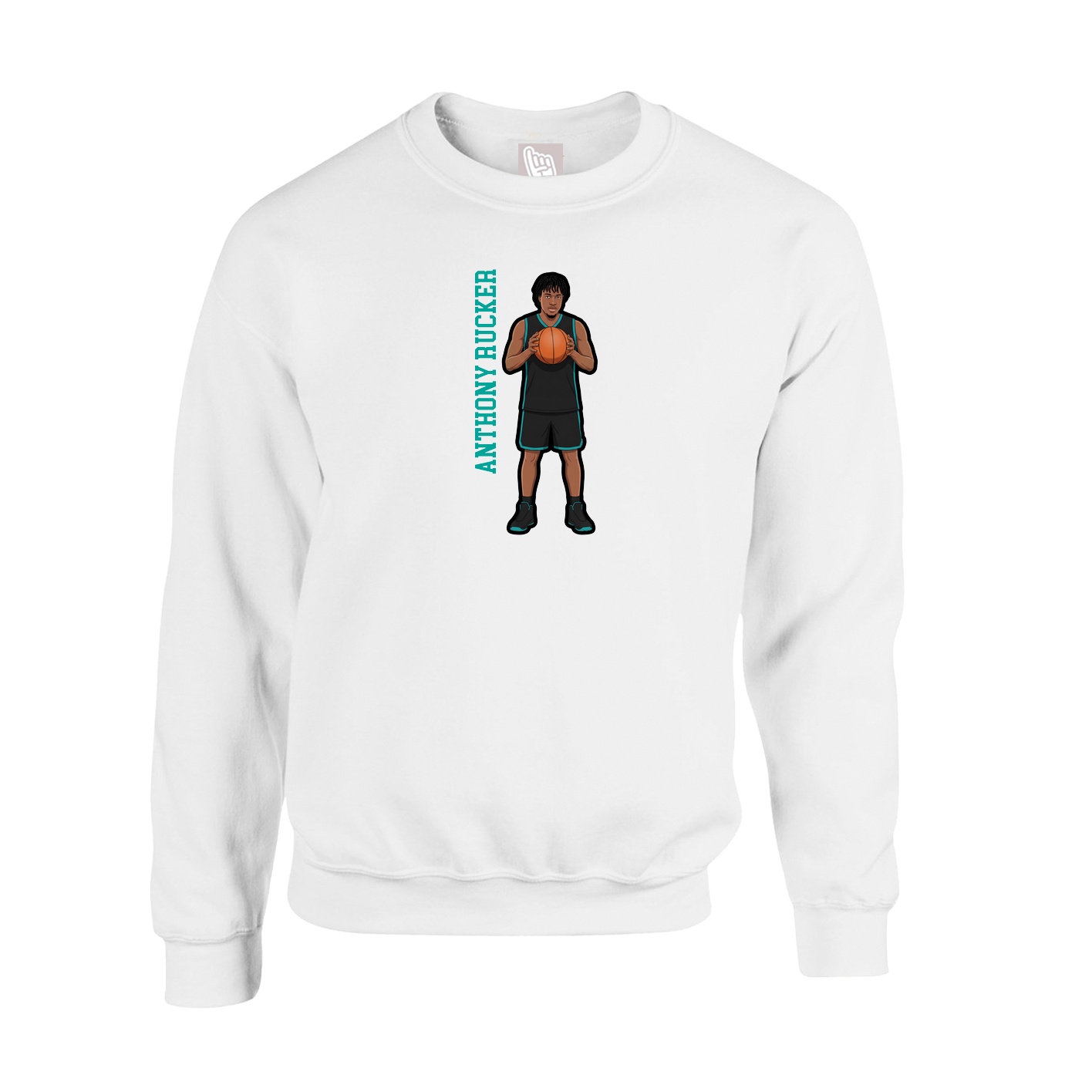 Fleece Crew — Name Vertical in White