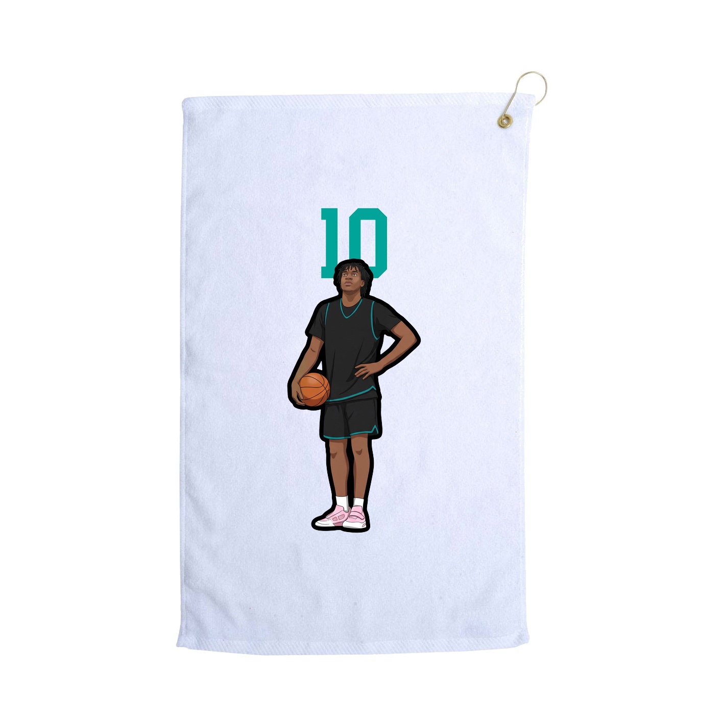 Golf Towel — Number Top in White