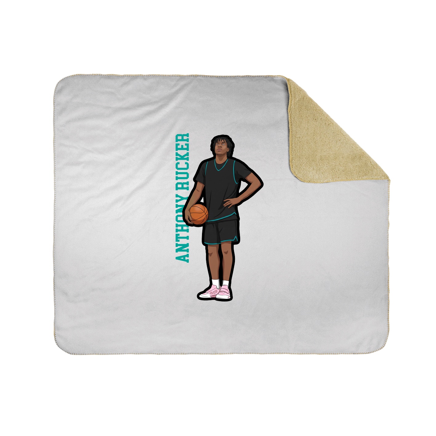 Throw Blanket — Name Vertical in White