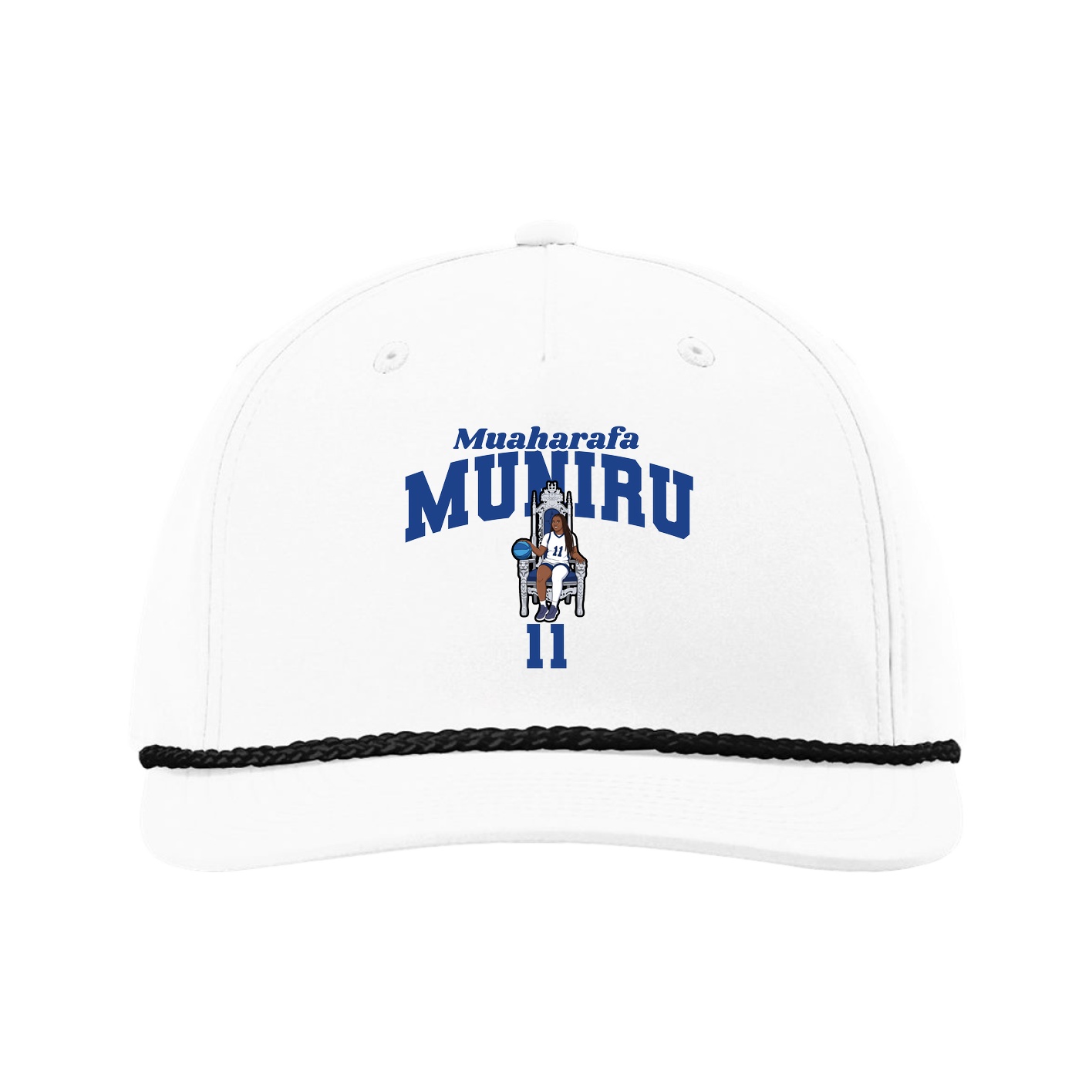 Five-Panel Classic Rope Cap — Signature Arch in White