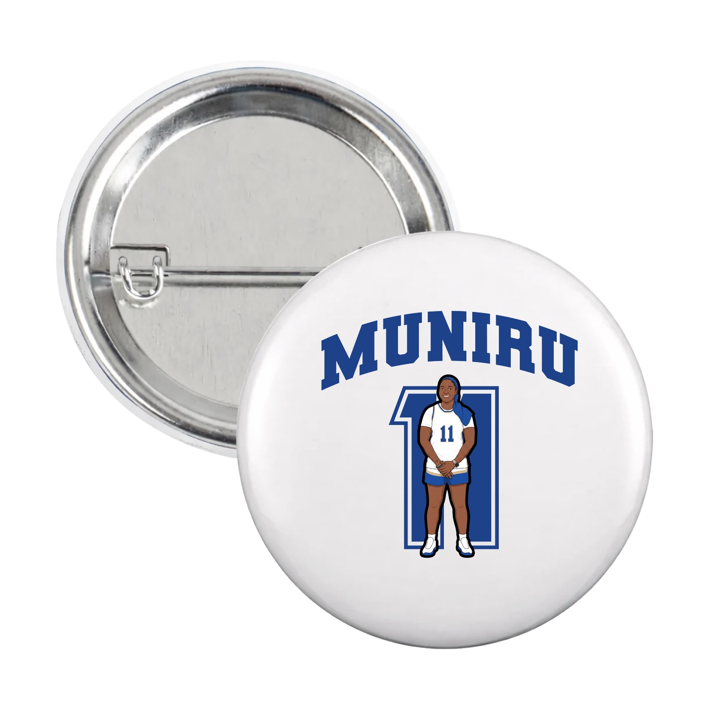 Game Day Button — Number in White