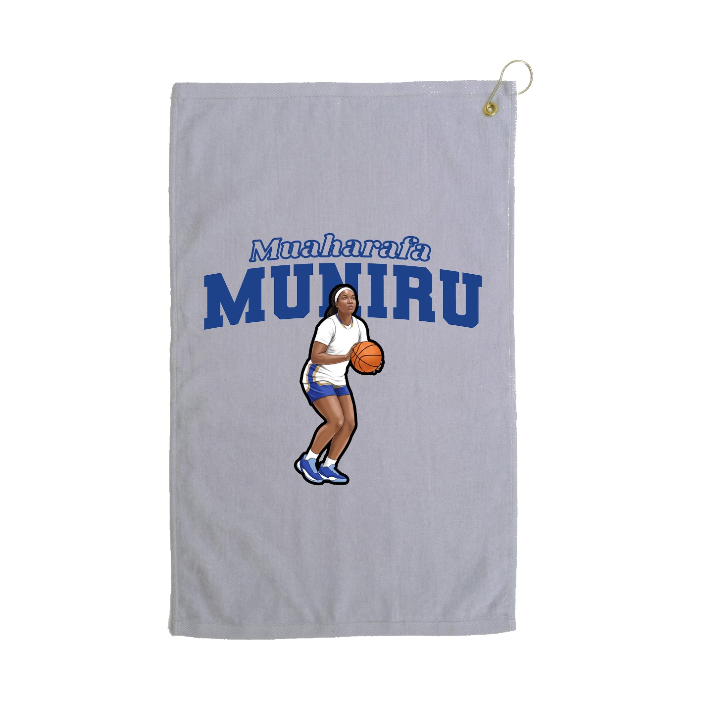 Golf Towel — Name Arch in Grey