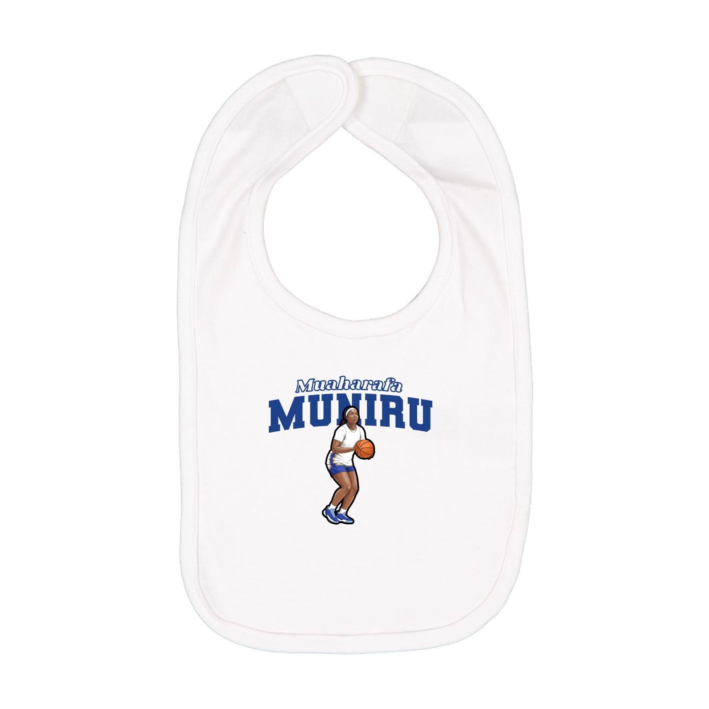Infant Bib — Name Arch in White