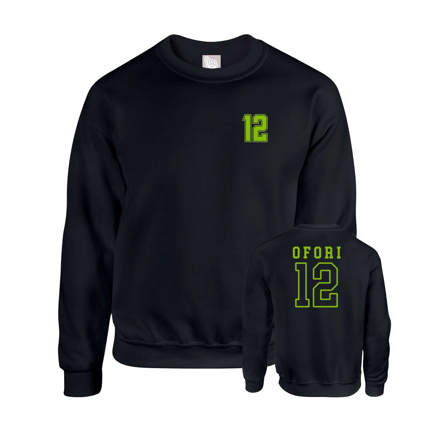 Fleece Crew — Chest Back in Black