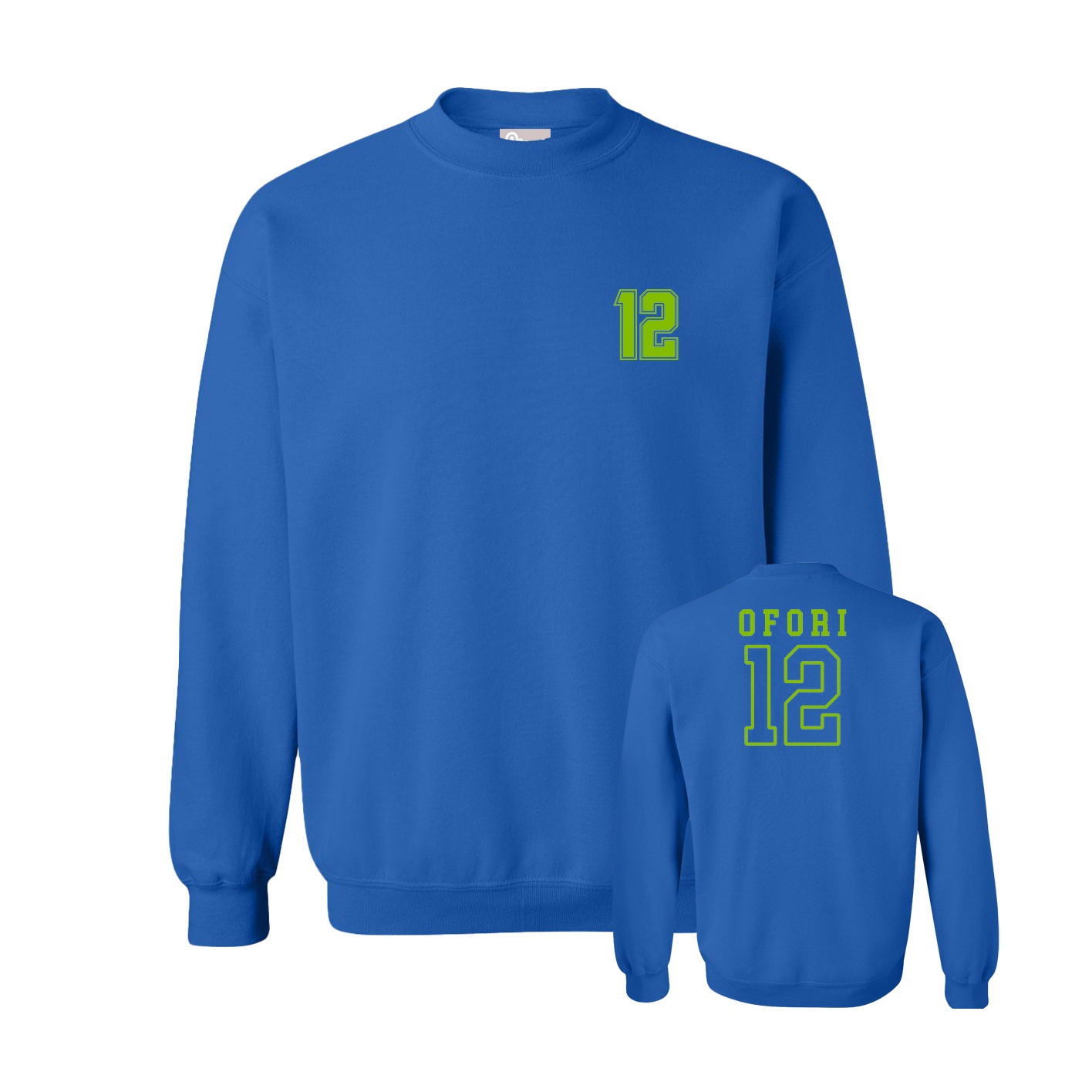 Fleece Crew — Chest Back in Royal