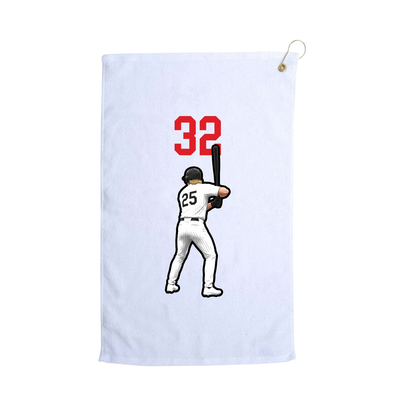 Golf Towel — Number Top in White
