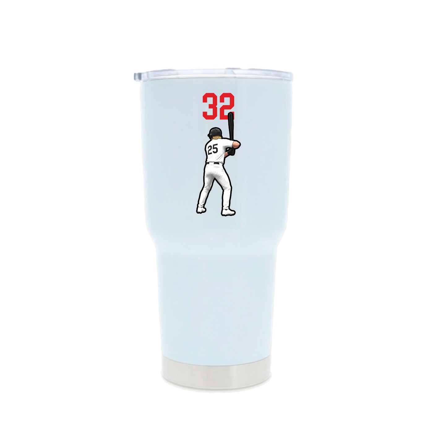 30oz Stainless Steel Tumbler — Number Top in White