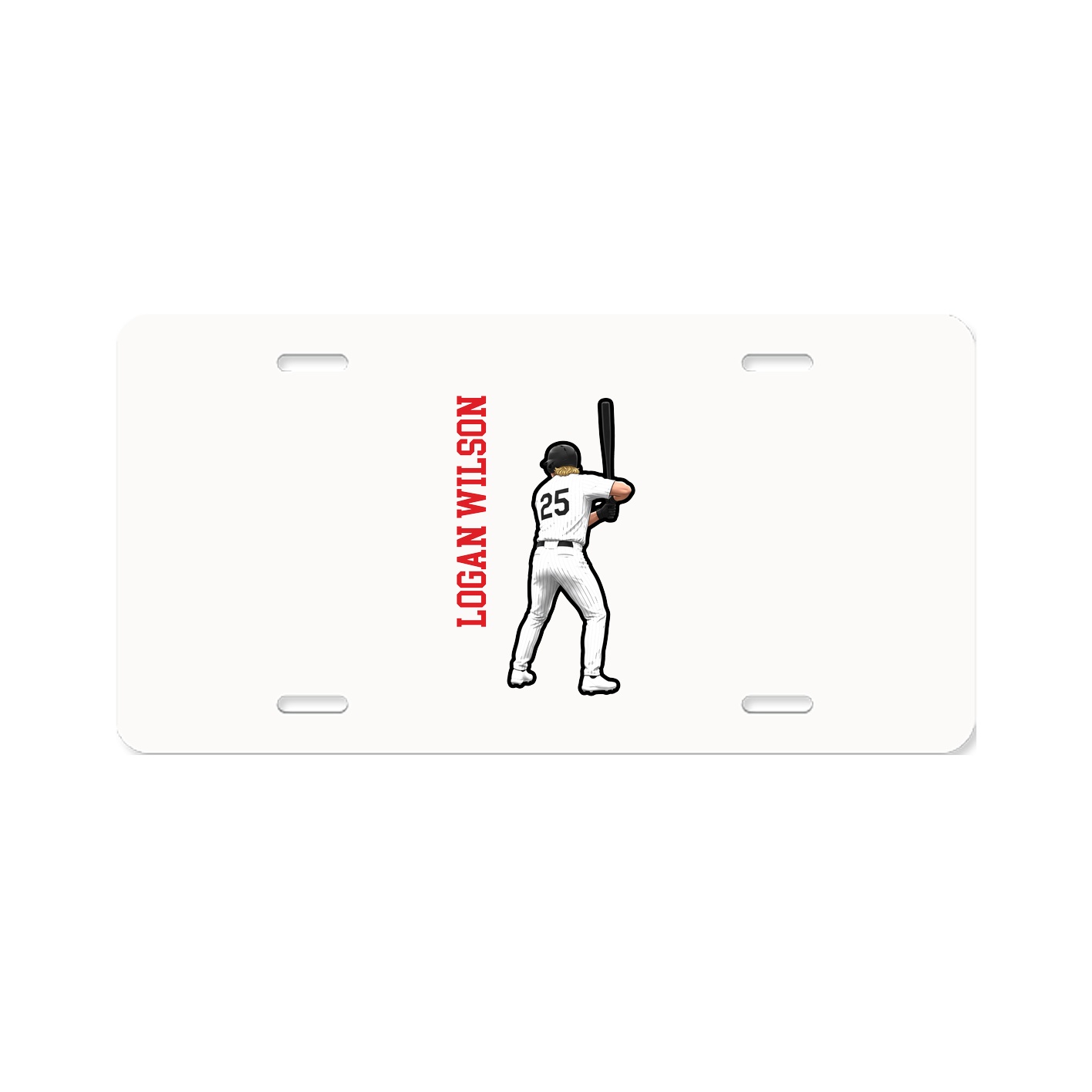 License Plate — Name Vertical in Classic