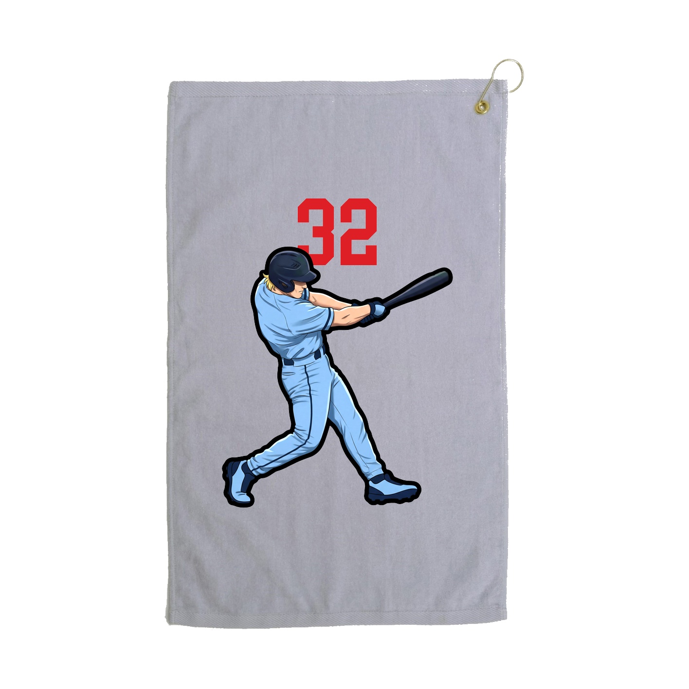 Golf Towel — Number Top in Grey