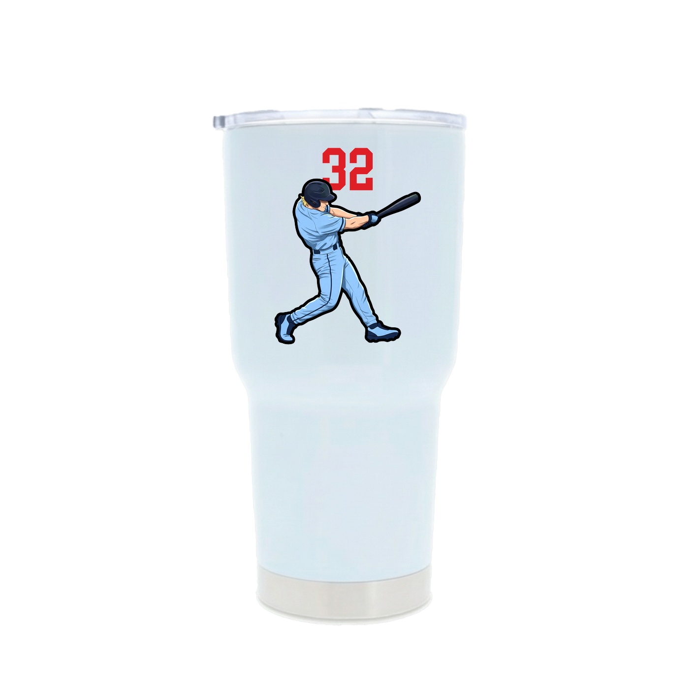 30oz Stainless Steel Tumbler — Number Top in White