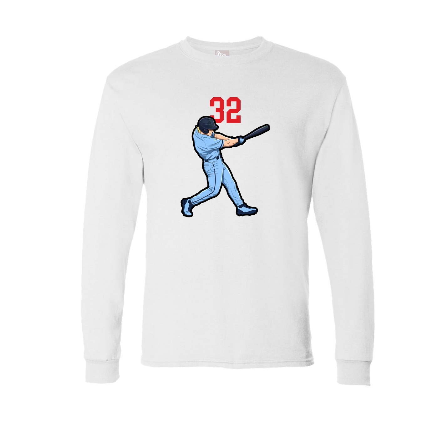 Long Sleeve Tee — Number Top in White
