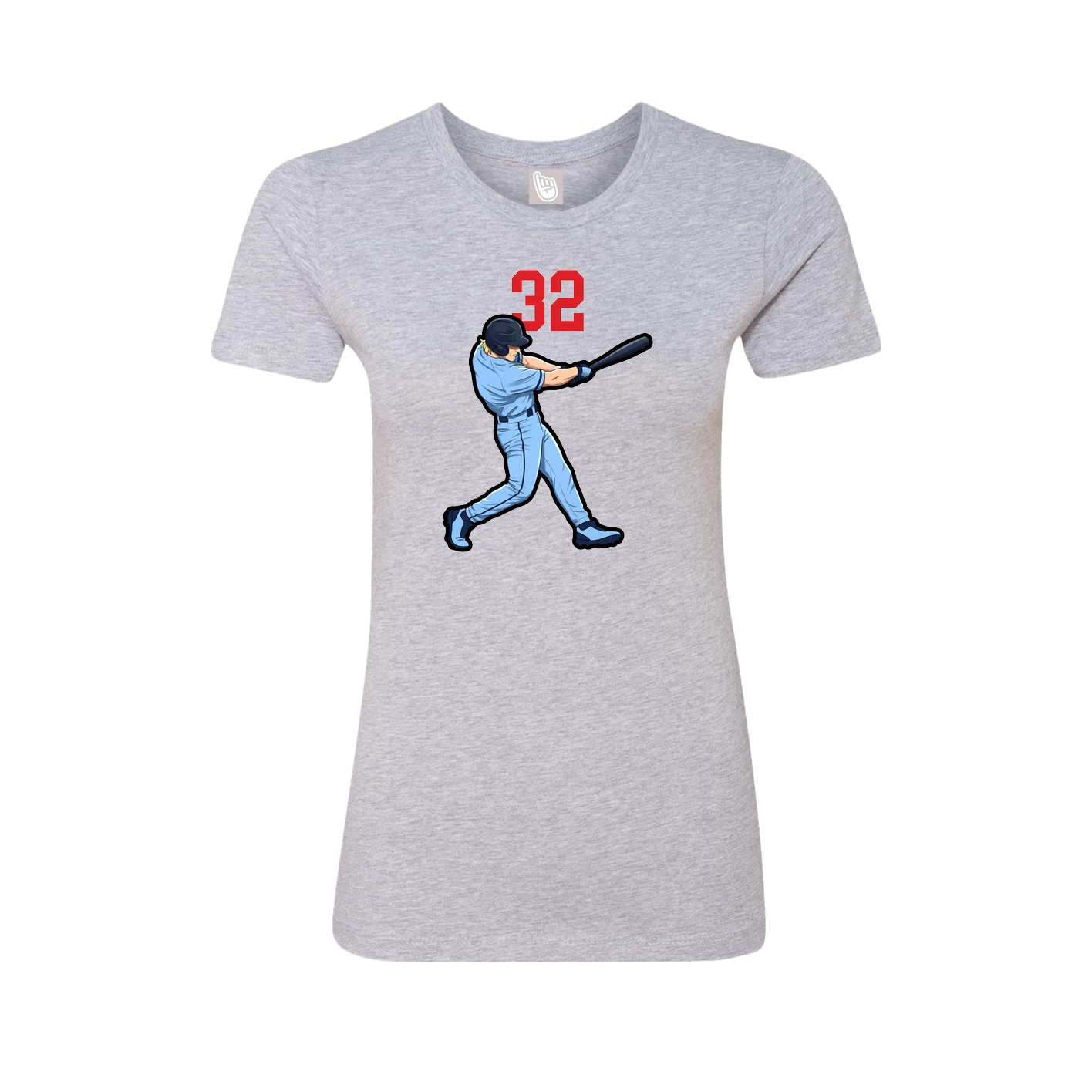Fitted Women's Tee — Number Top in Grey