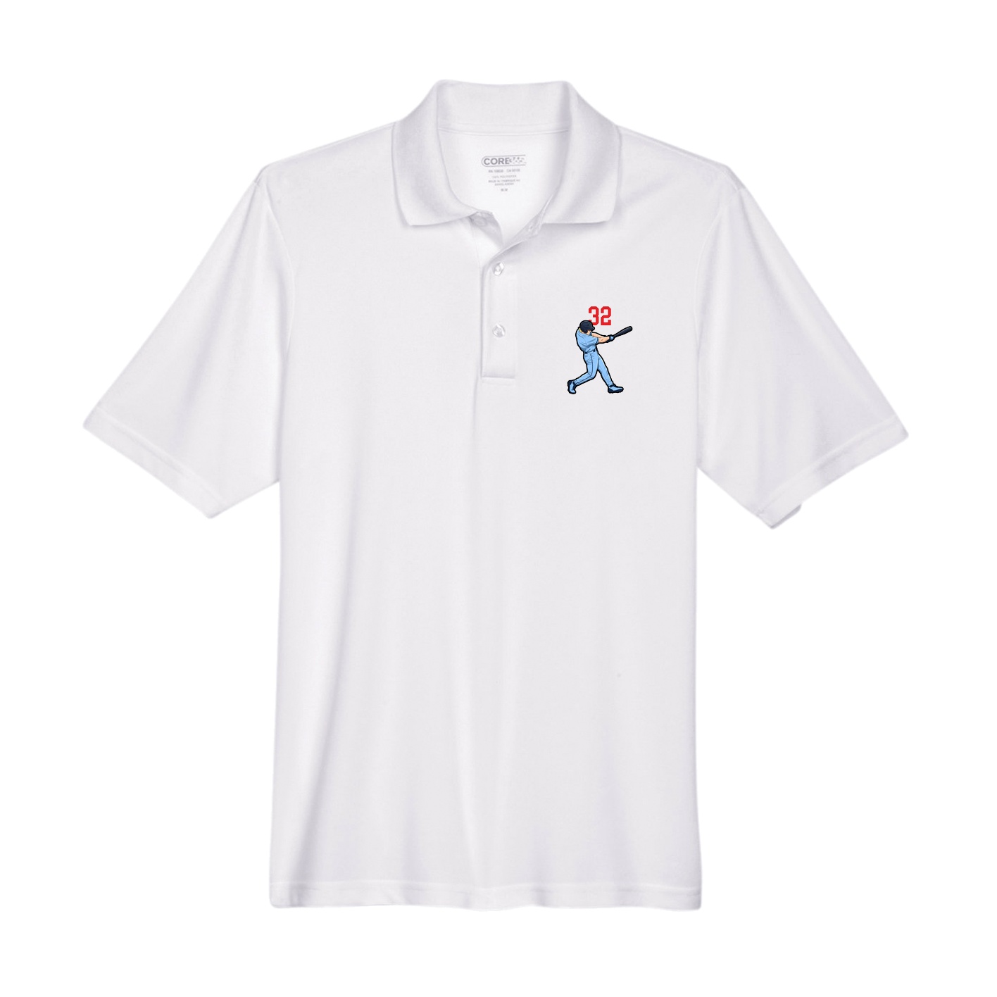 Performance Polo — Number Top in White