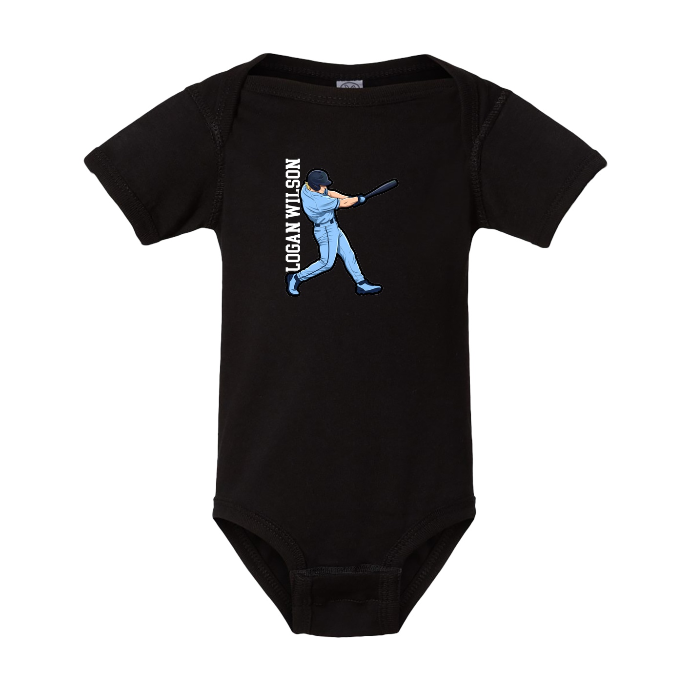 Baby Onesie — Name Vertical in Black