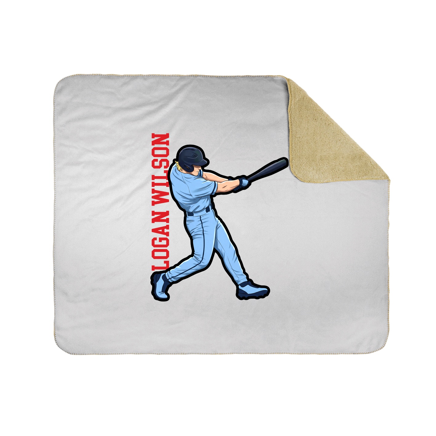 Throw Blanket — Name Vertical in White