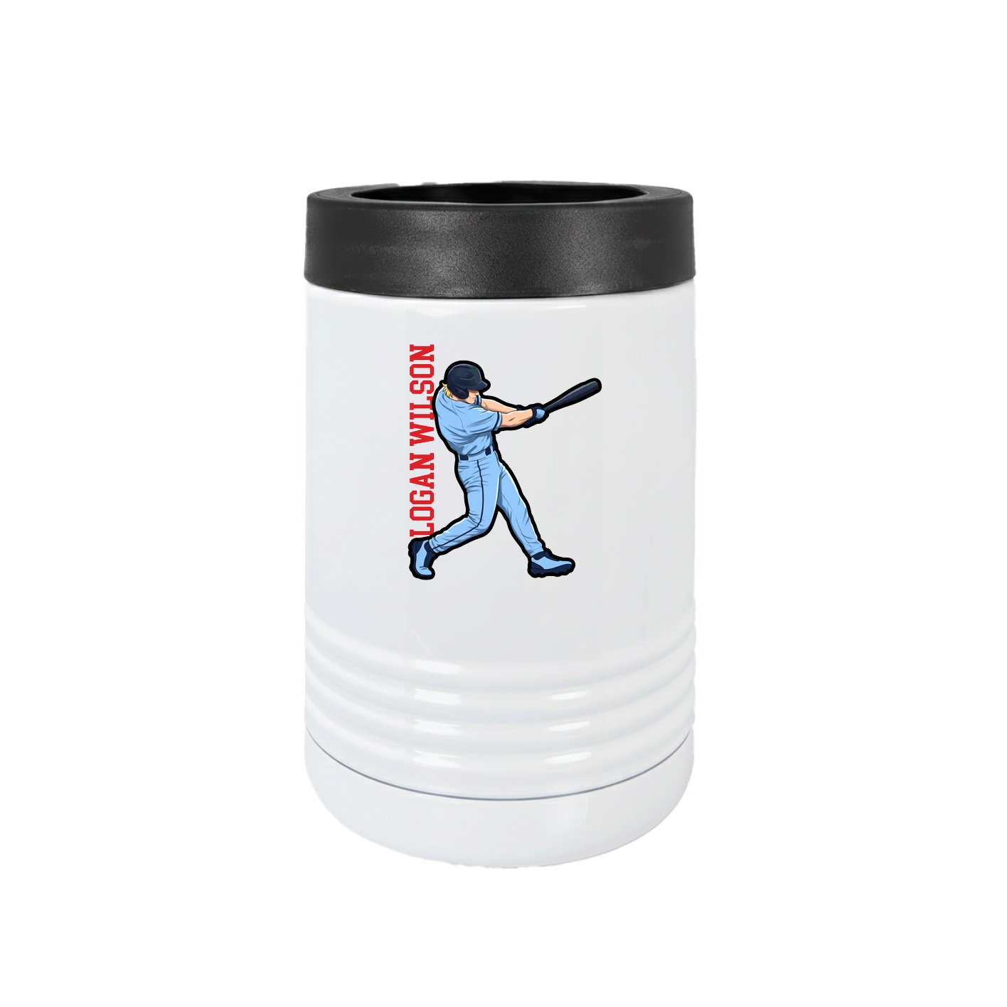 Beverage Holder — Name Vertical in White