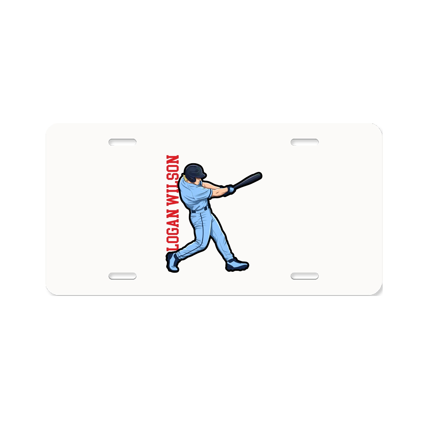 License Plate — Name Vertical in Classic
