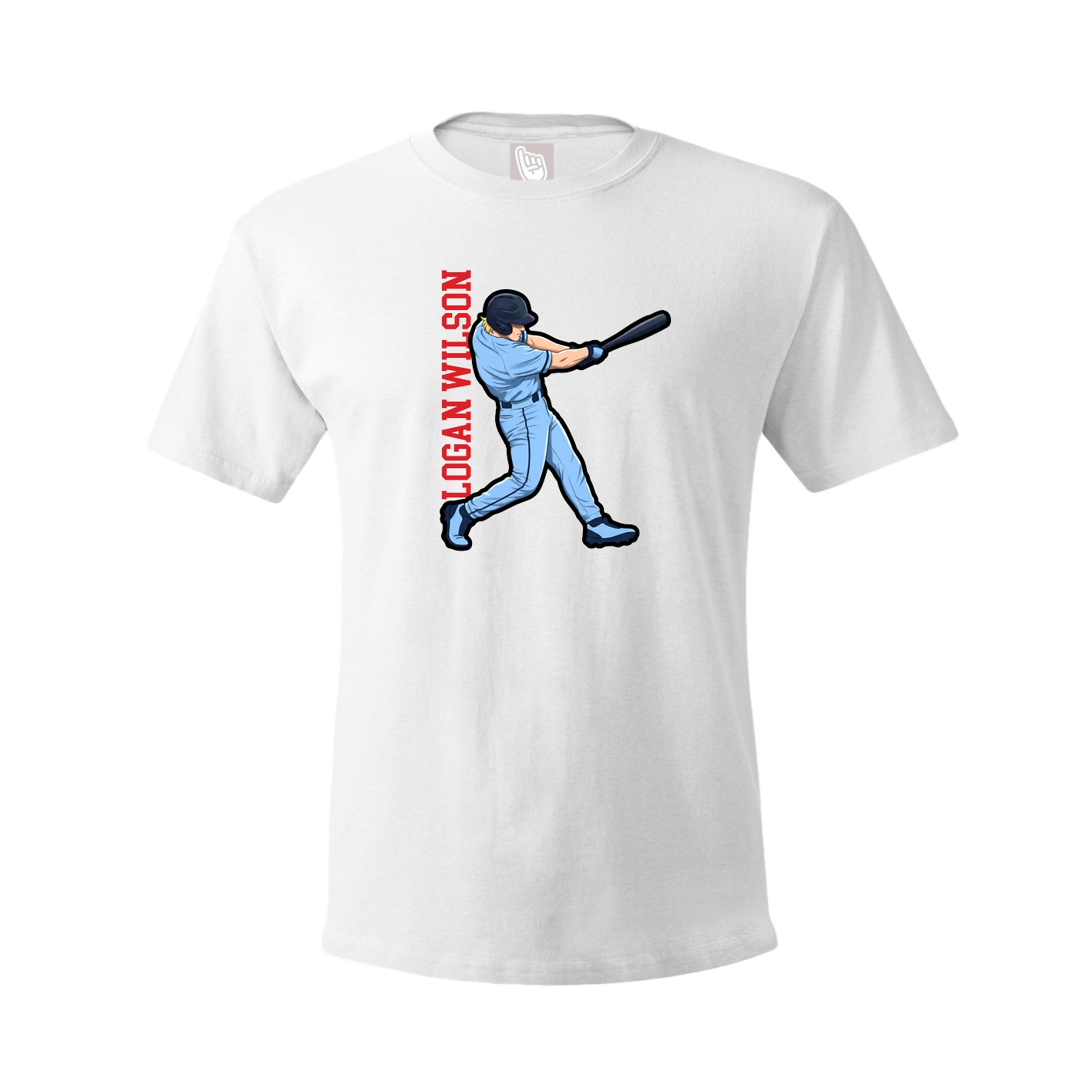 Tee — Name Vertical in White