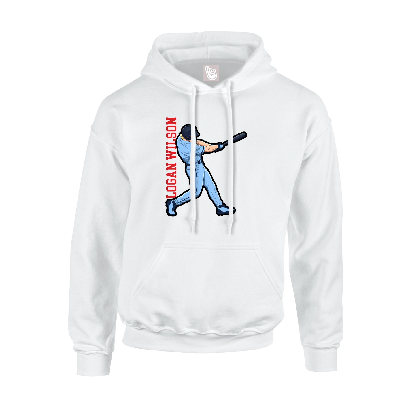 Hoodie — Name Vertical in White