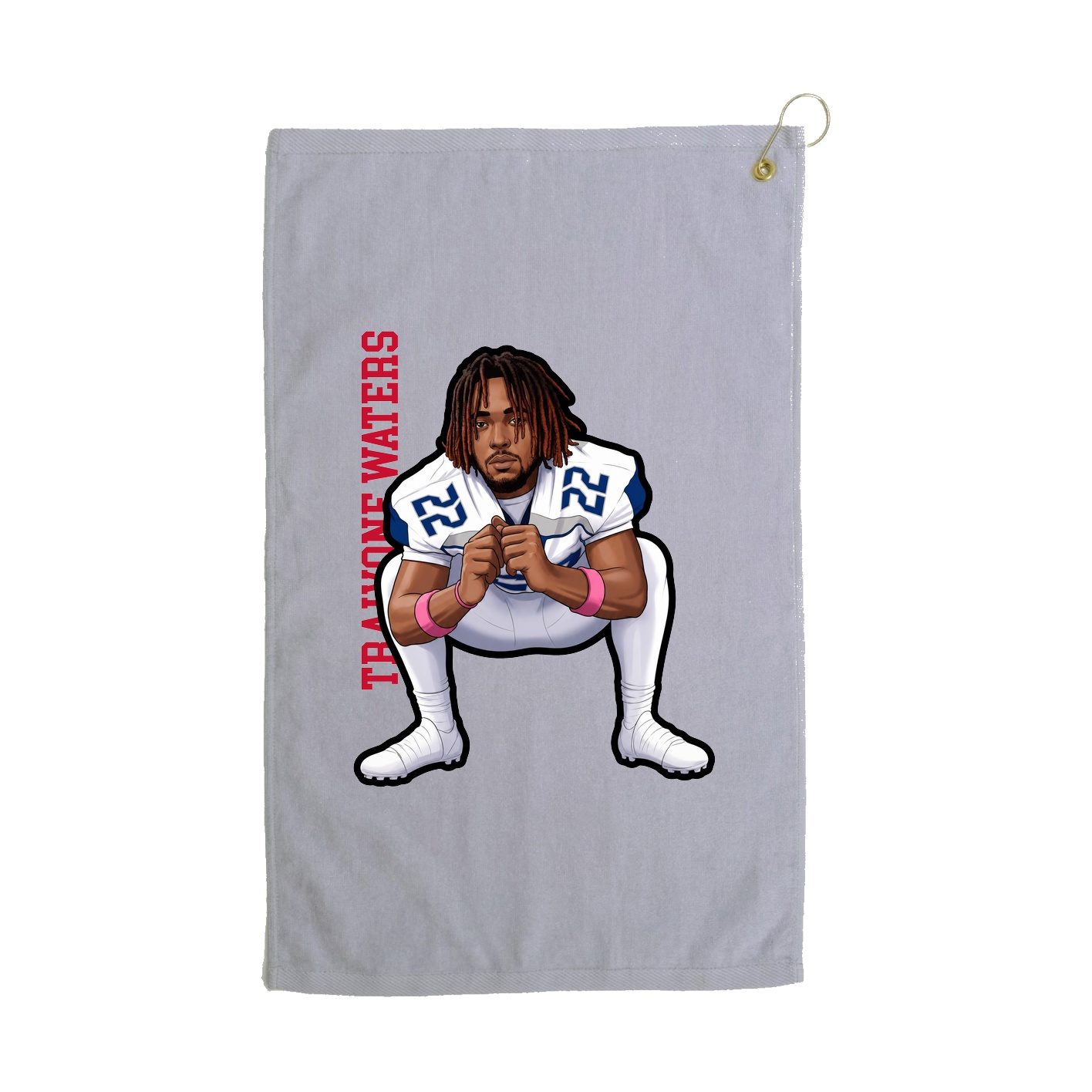 Golf Towel — Name Vertical in Grey