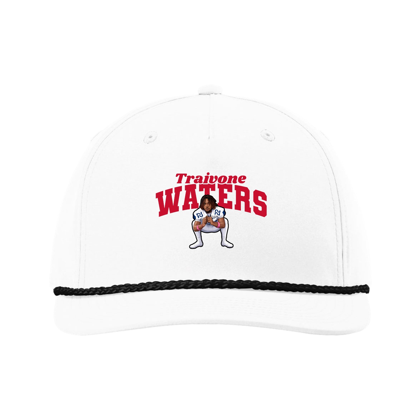 Five-Panel Classic Rope Cap — Signature Arch in White
