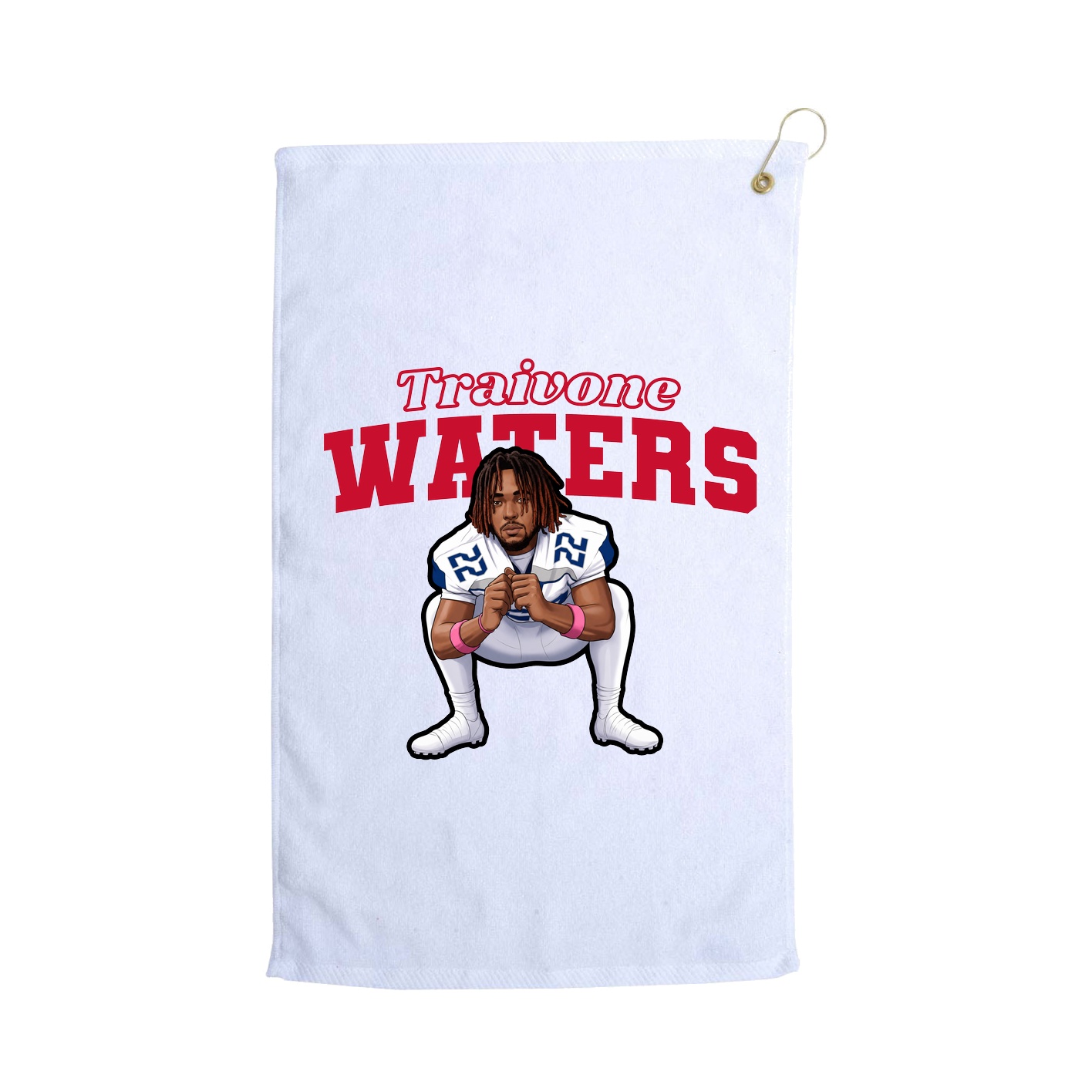 Golf Towel — Name Arch in White