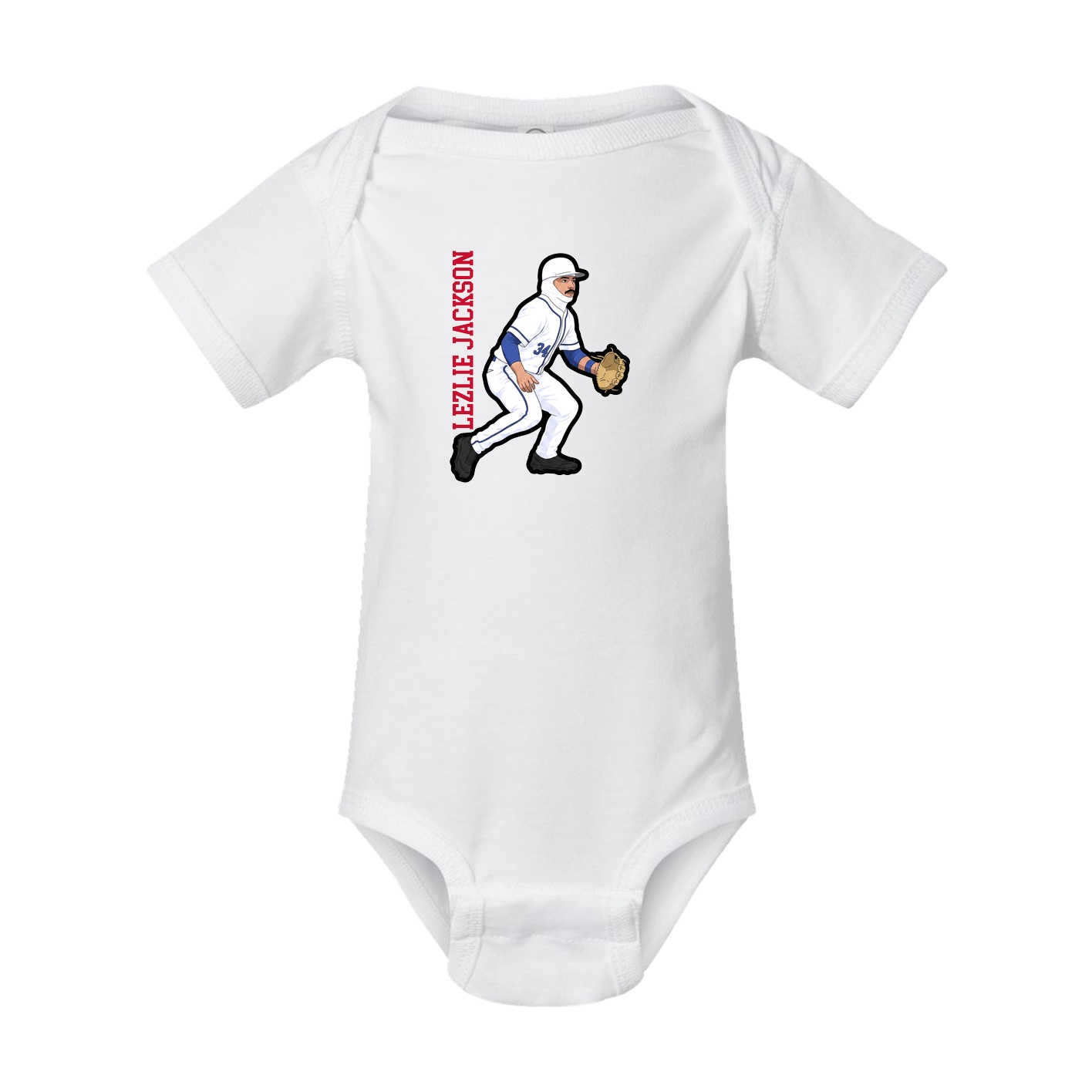 Baby Onesie — Name Vertical in White