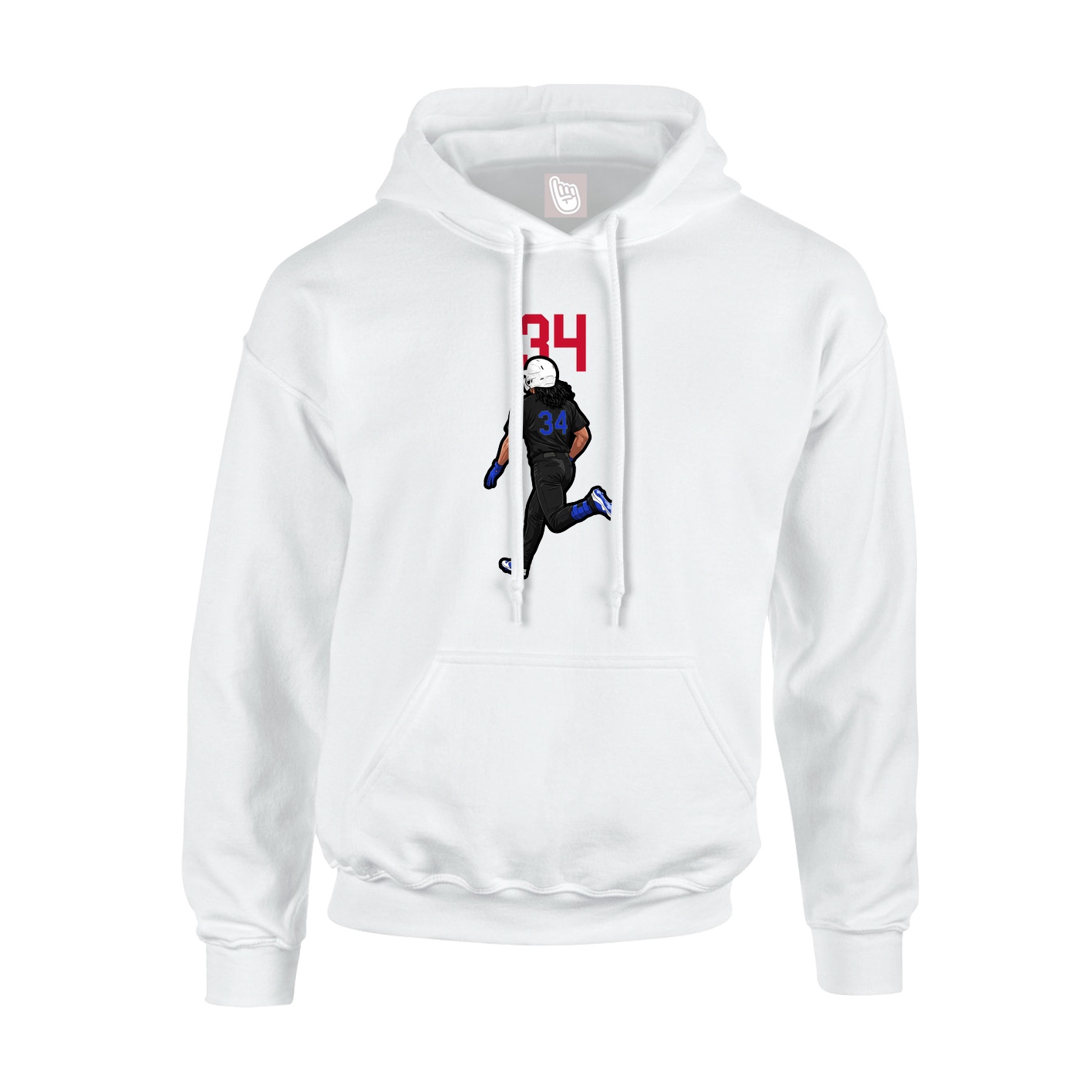 Youth Hoodie — Number Top in White
