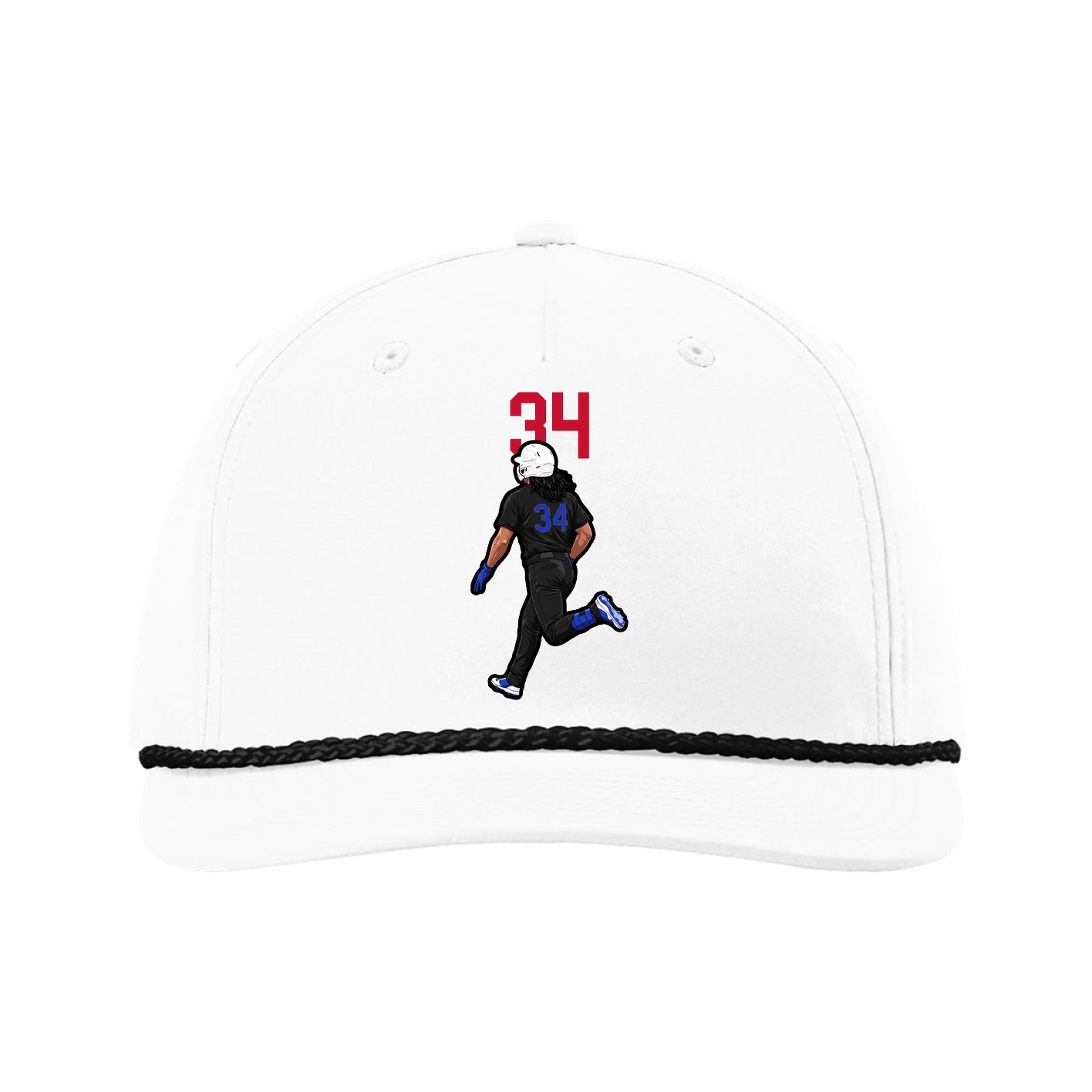 Five-Panel Classic Rope Cap — Number Top in White