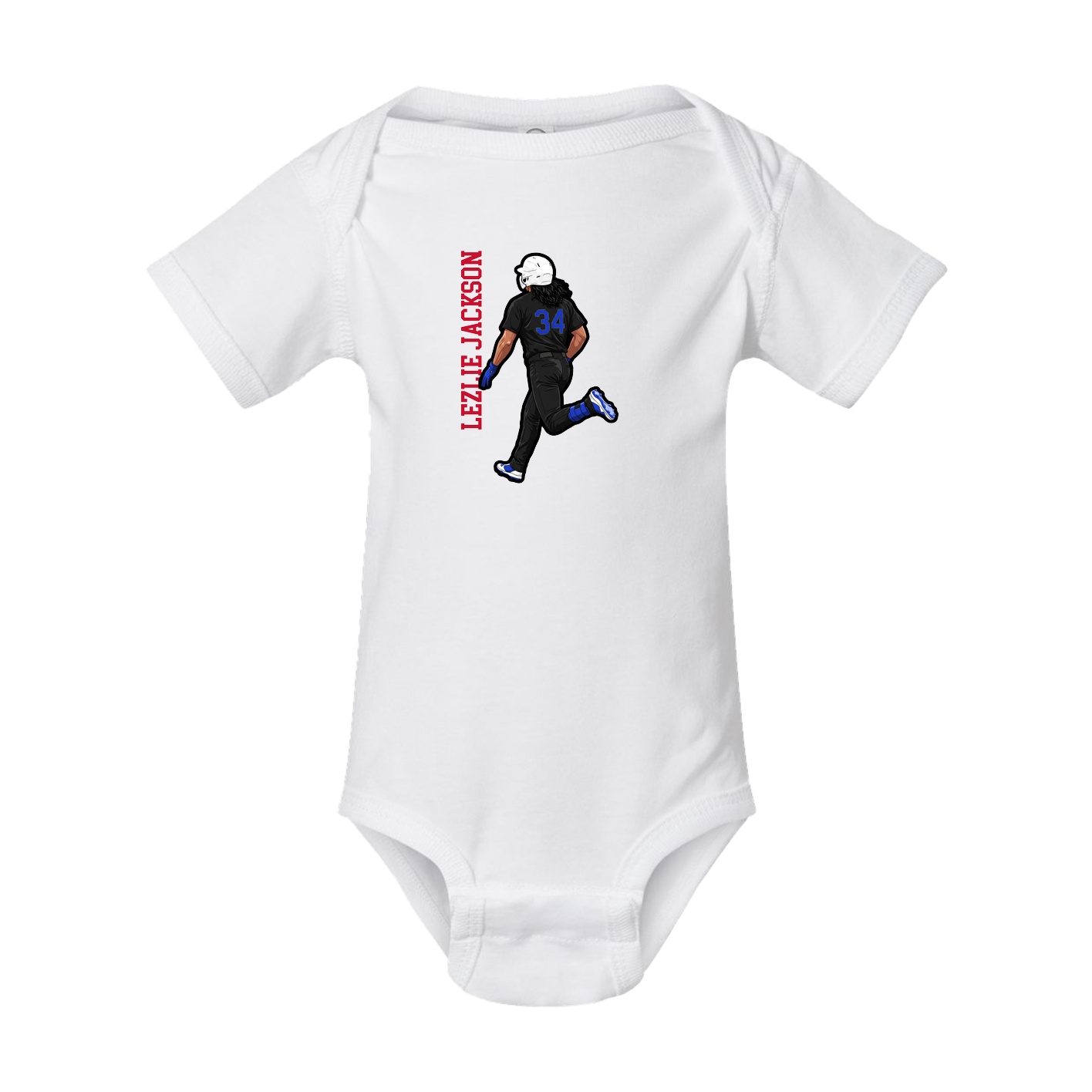 Baby Onesie — Name Vertical in White