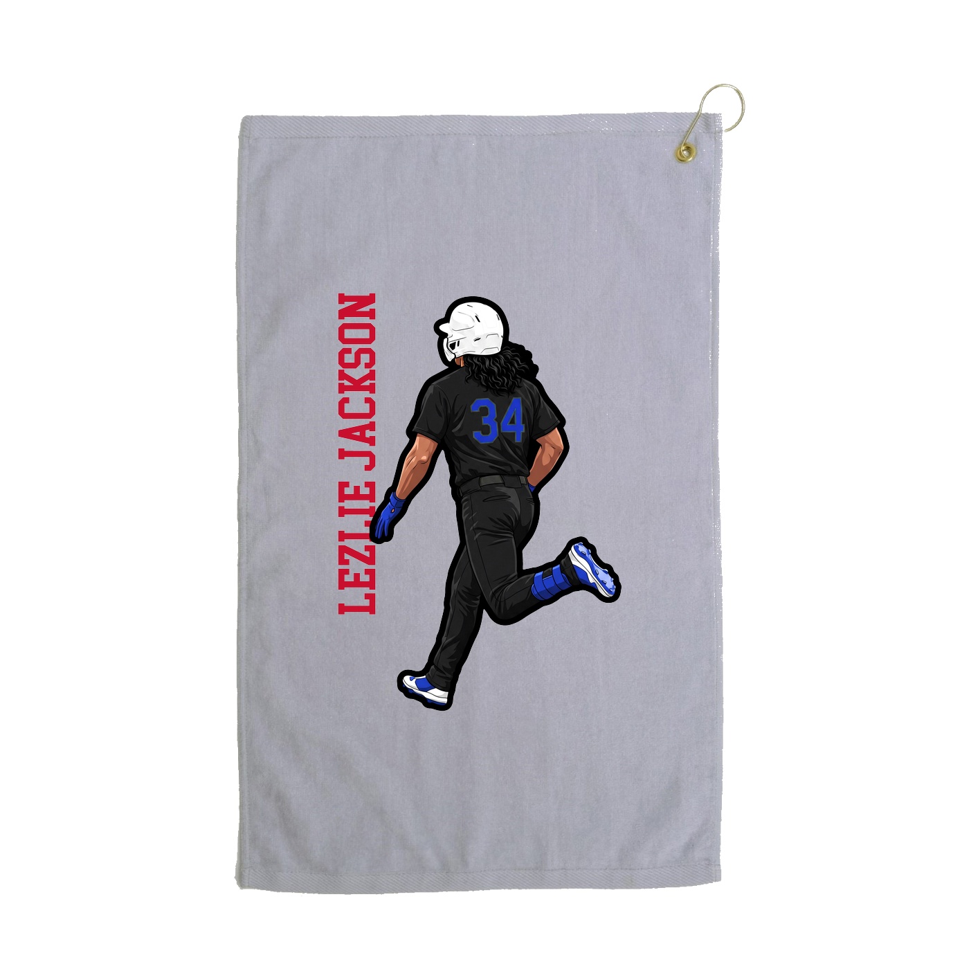 Golf Towel — Name Vertical in Grey