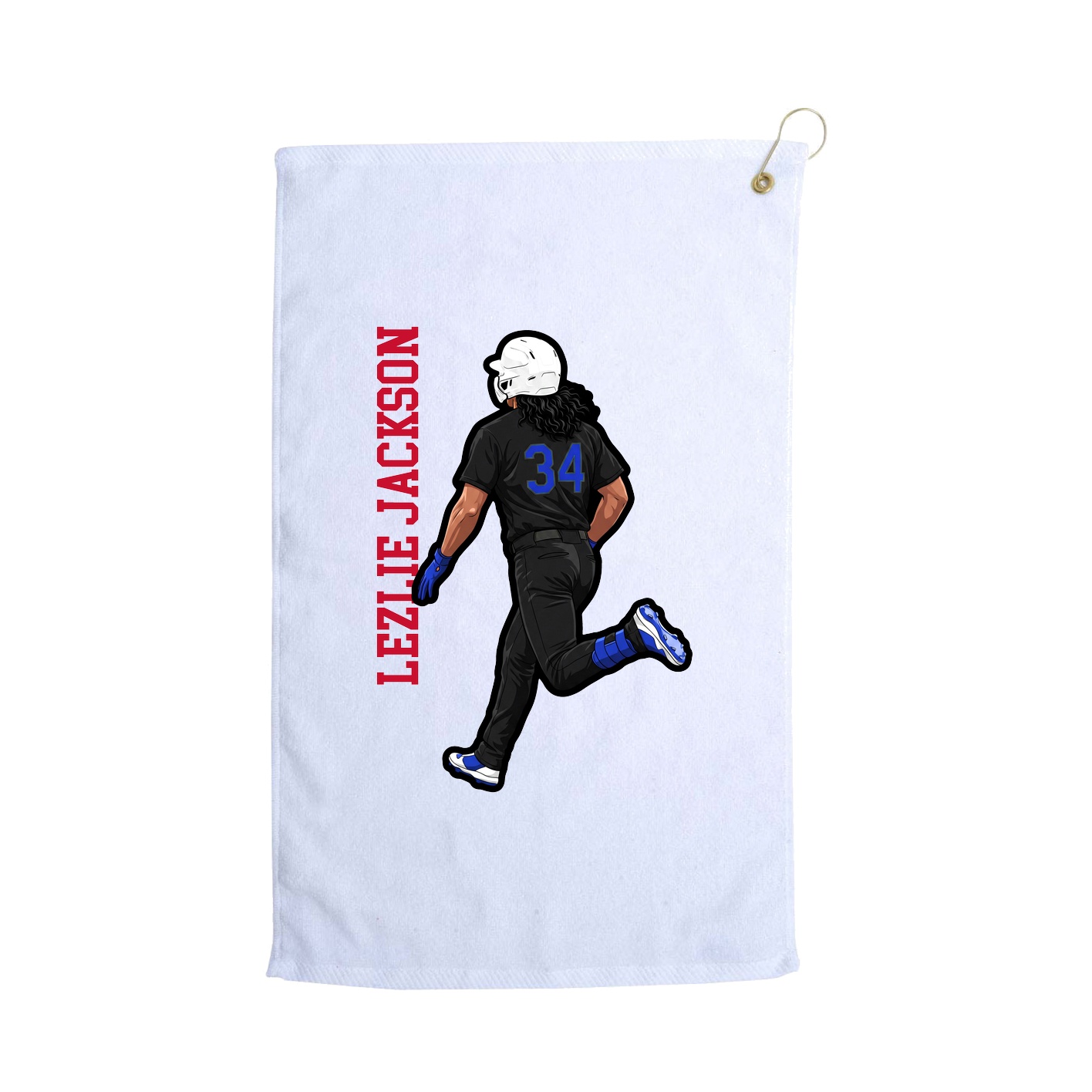 Golf Towel — Name Vertical in White