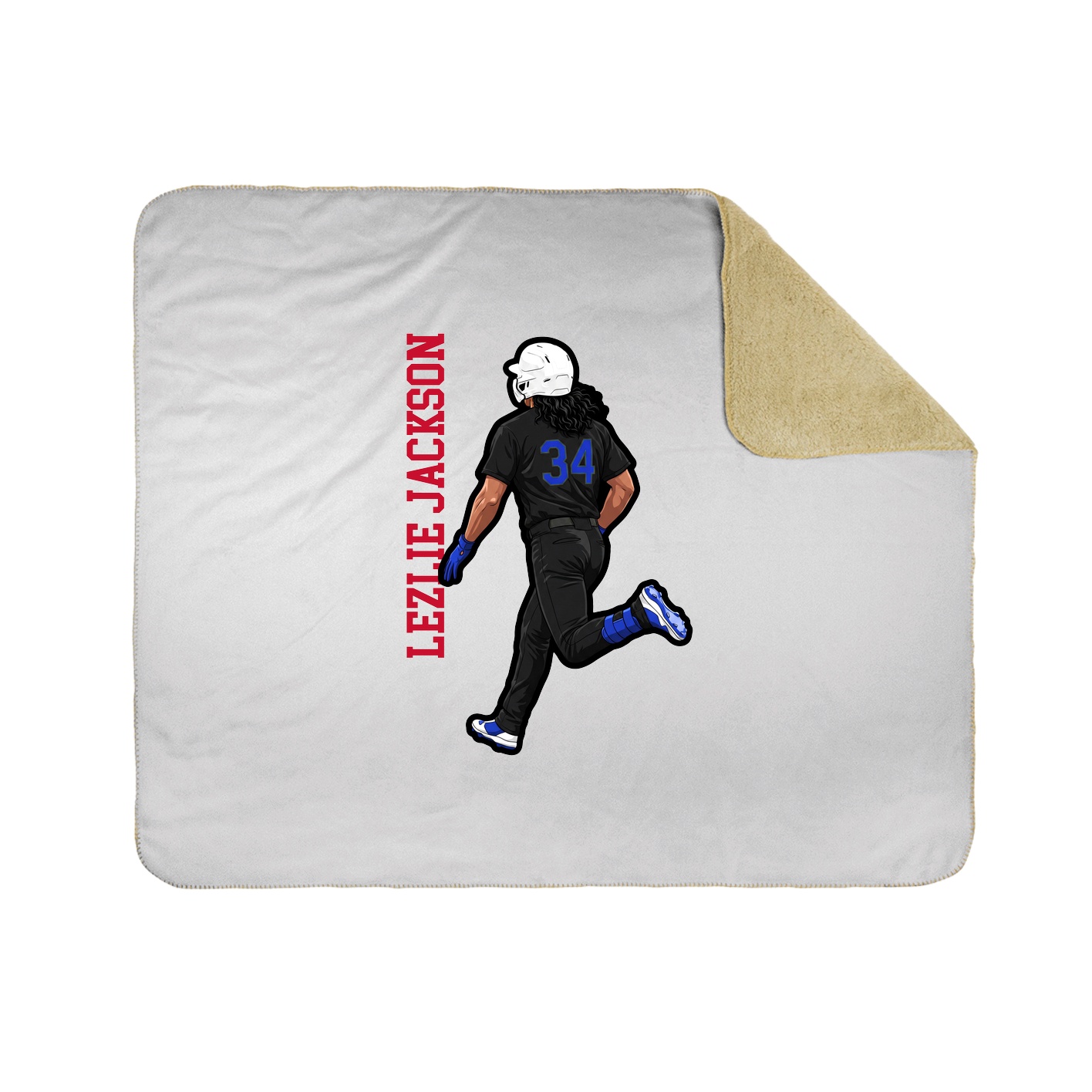 Throw Blanket — Name Vertical in White