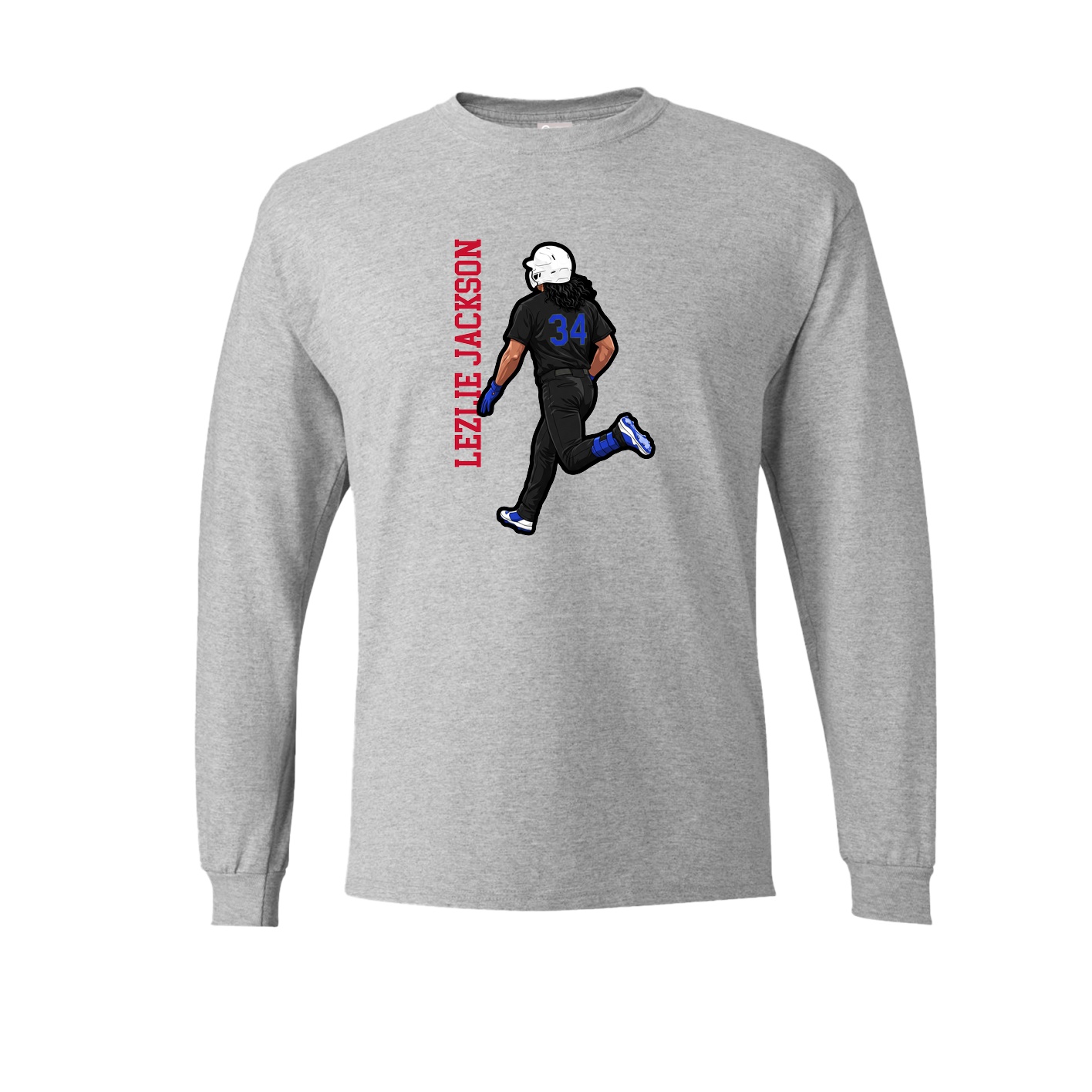 Long Sleeve Tee — Name Vertical in Grey
