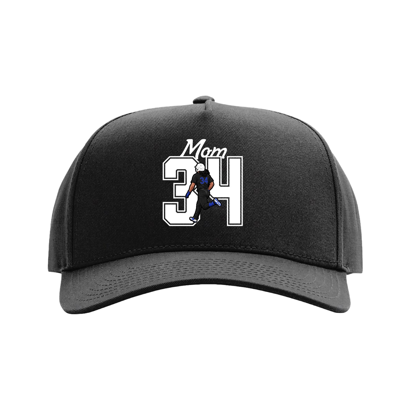 Full Fabric Five-Panel Champ Cap — Mothers Day Shirsey in Black