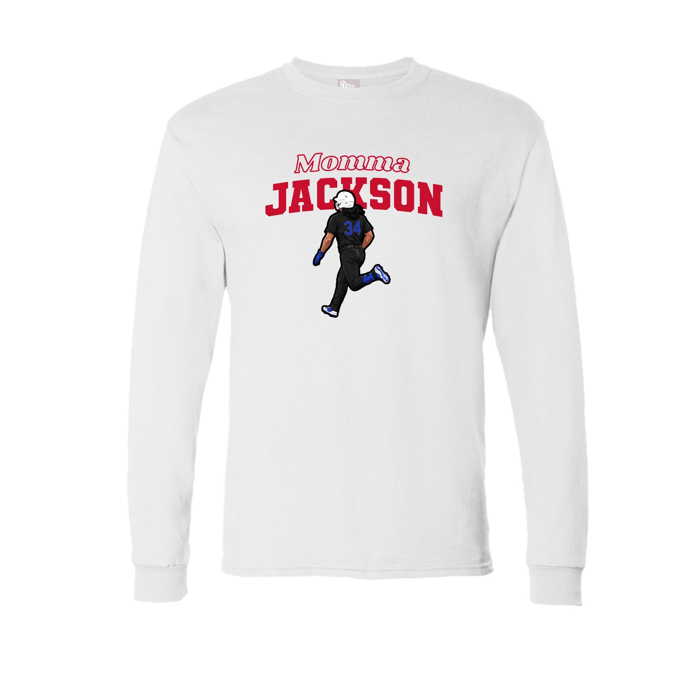 Long Sleeve Tee — Mothers Day Block in White